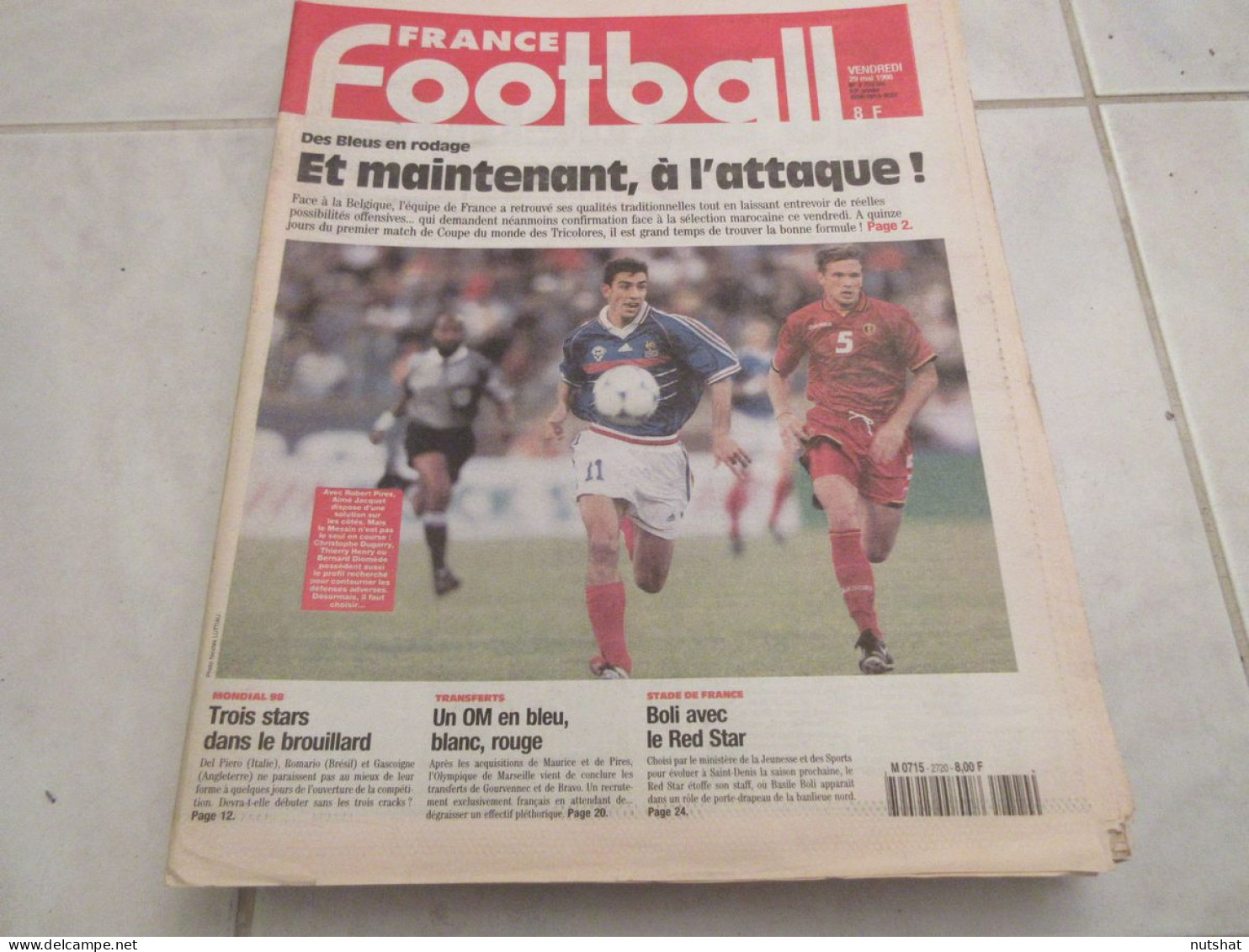 FRANCE FOOTBALL 2720B 29.05.1998 COUPE MONDE EQUIPE FRANCE BARTHEZ MAROC BOLI - Andere & Zonder Classificatie