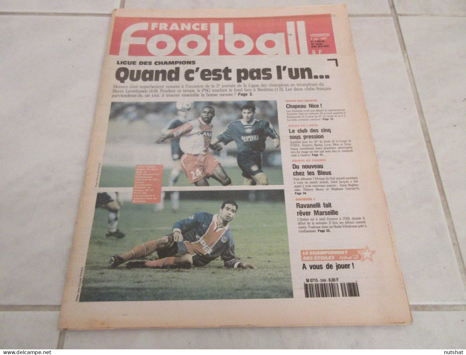 FRANCE FOOTBALL 2686B 03.10.1997 UEFA MONACO MANCHESTER COUPE MONDE NIGERIA - Andere & Zonder Classificatie