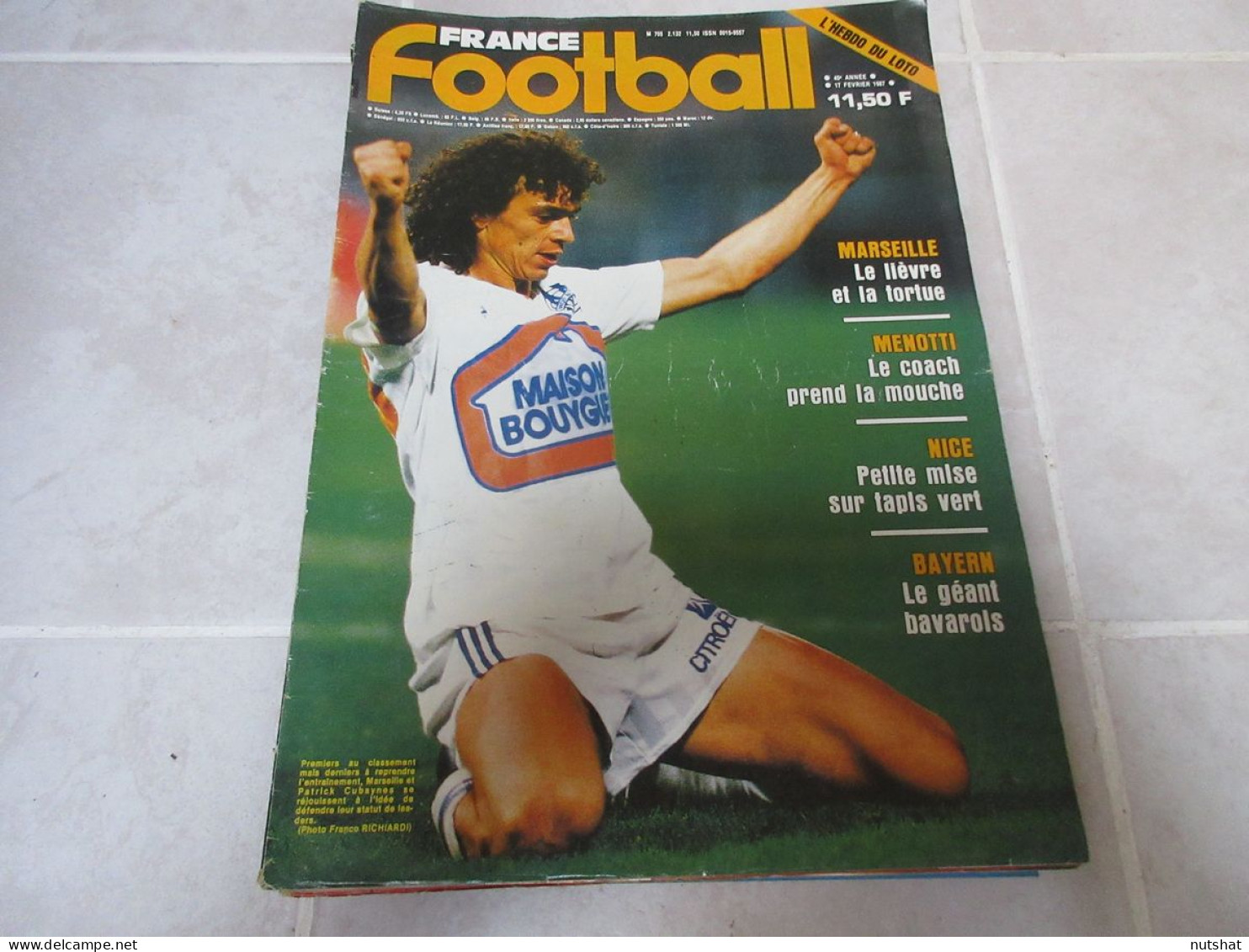 FRANCE FOOTBALL 2132 17.02.1987 MARSEILLE OGC NICE ITALIE BAYERN MUNICH LUTON - Other & Unclassified
