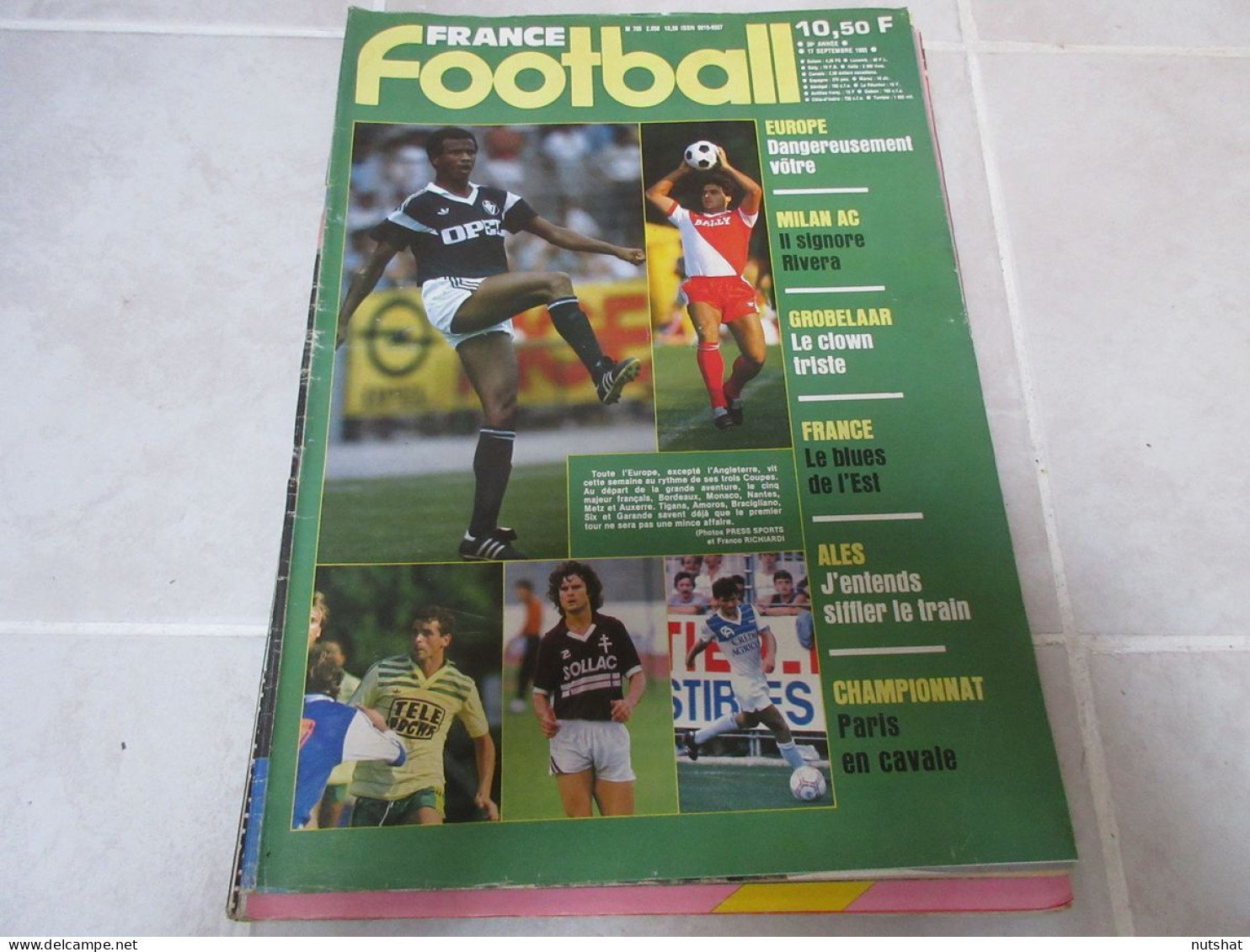 FRANCE FOOTBALL 2058 17.09.1985 Gianni RIVERA Bruce GROBBELAAR Jacques BOSSIS - Other & Unclassified