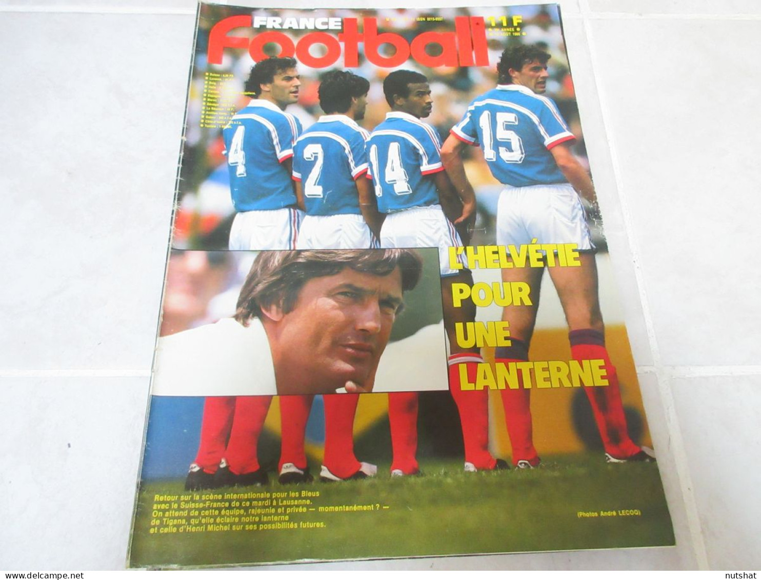 FRANCE FOOTBALL 2106 19.08.1986 Henri MICHEL St ETIENNE KERUZORE GUINGAMP        - Andere & Zonder Classificatie