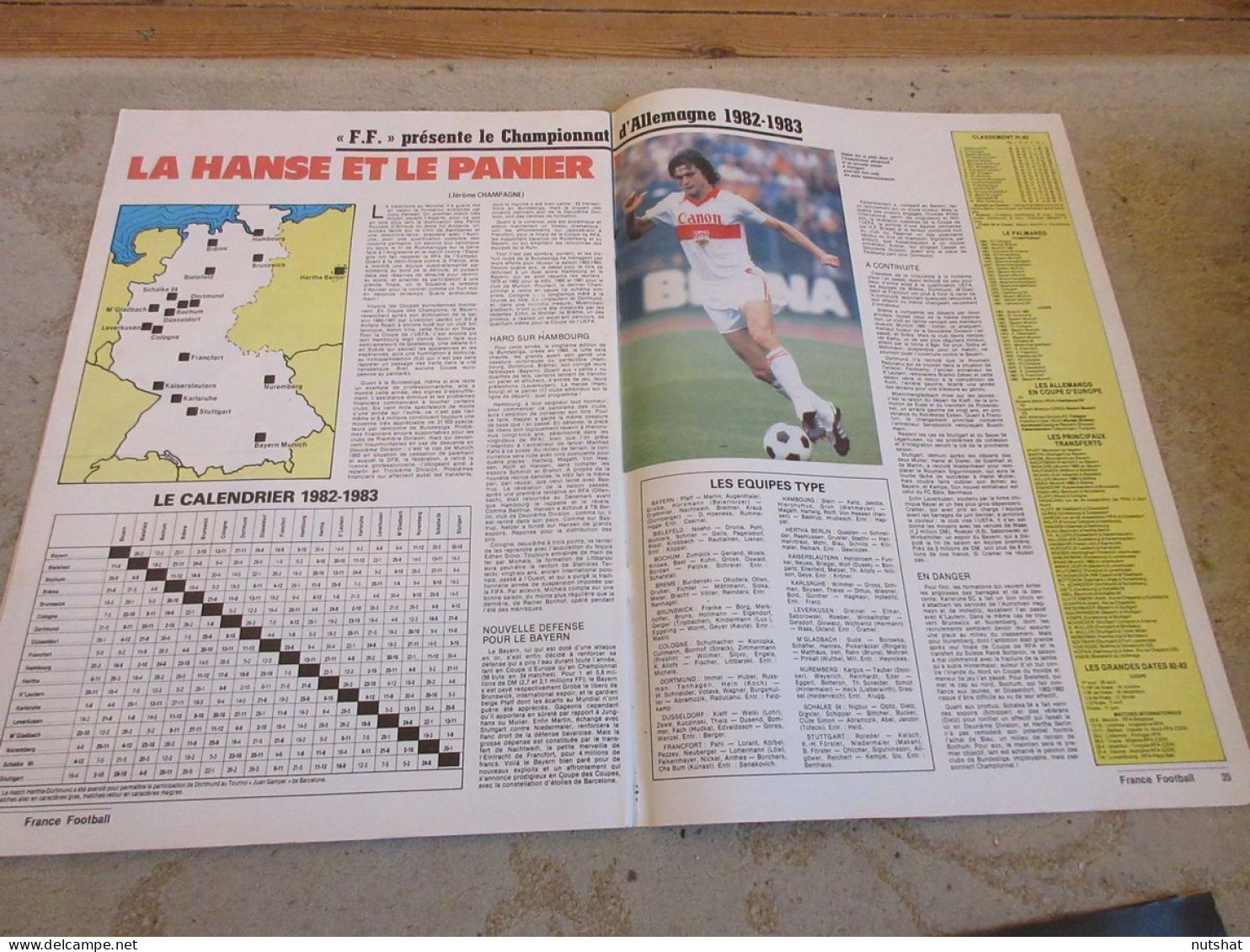 FRANCE FOOTBALL 1896 10.08.1982 St ETIENNE ROCHETEAU DAHLEB BUNDESLIGA 83-83     - Other & Unclassified