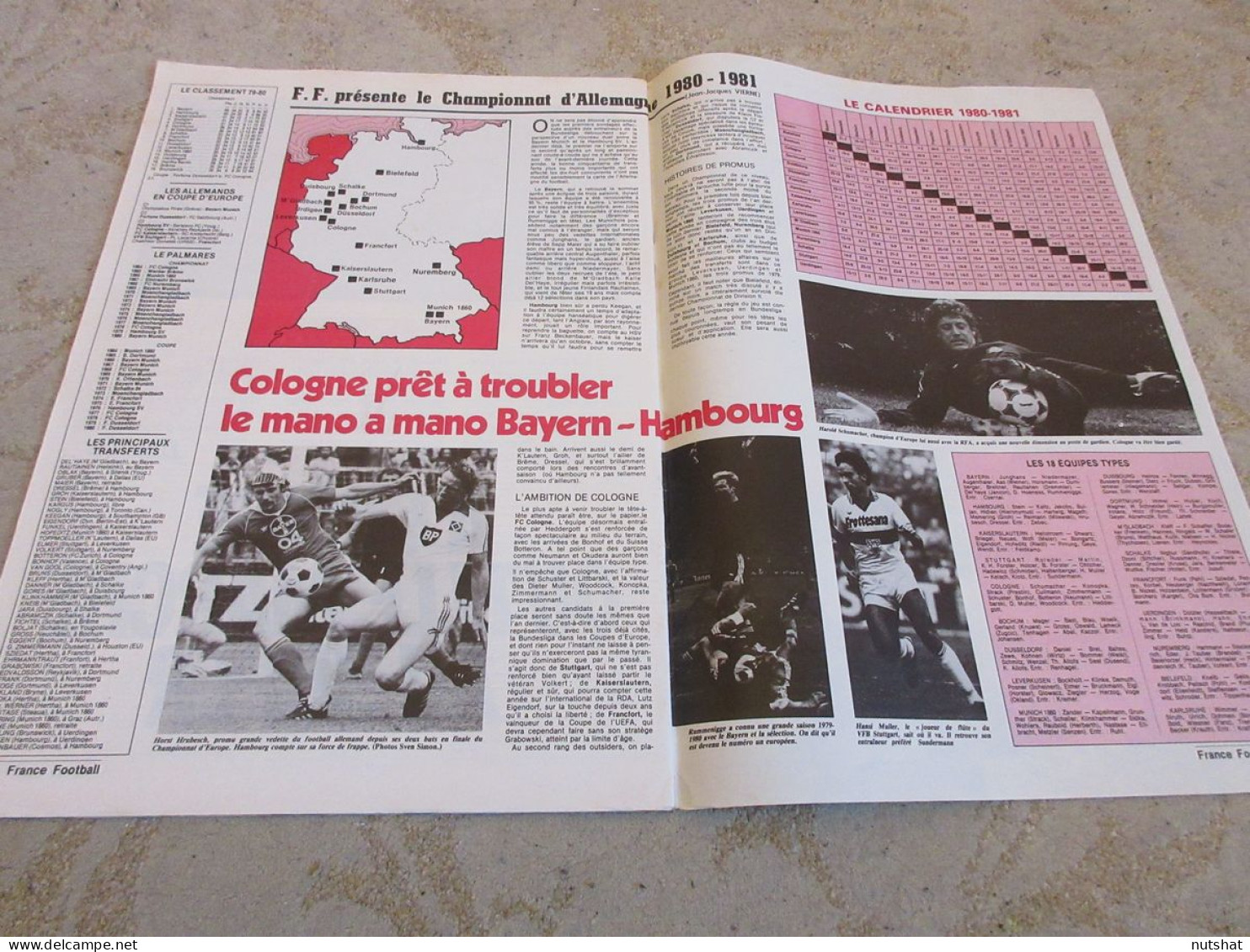 FRANCE FOOTBALL 1792 12.08.1980 Olivier ROUYER CHPT ALLEMAGNE COLOGNE OGC NICE   - Autres & Non Classés