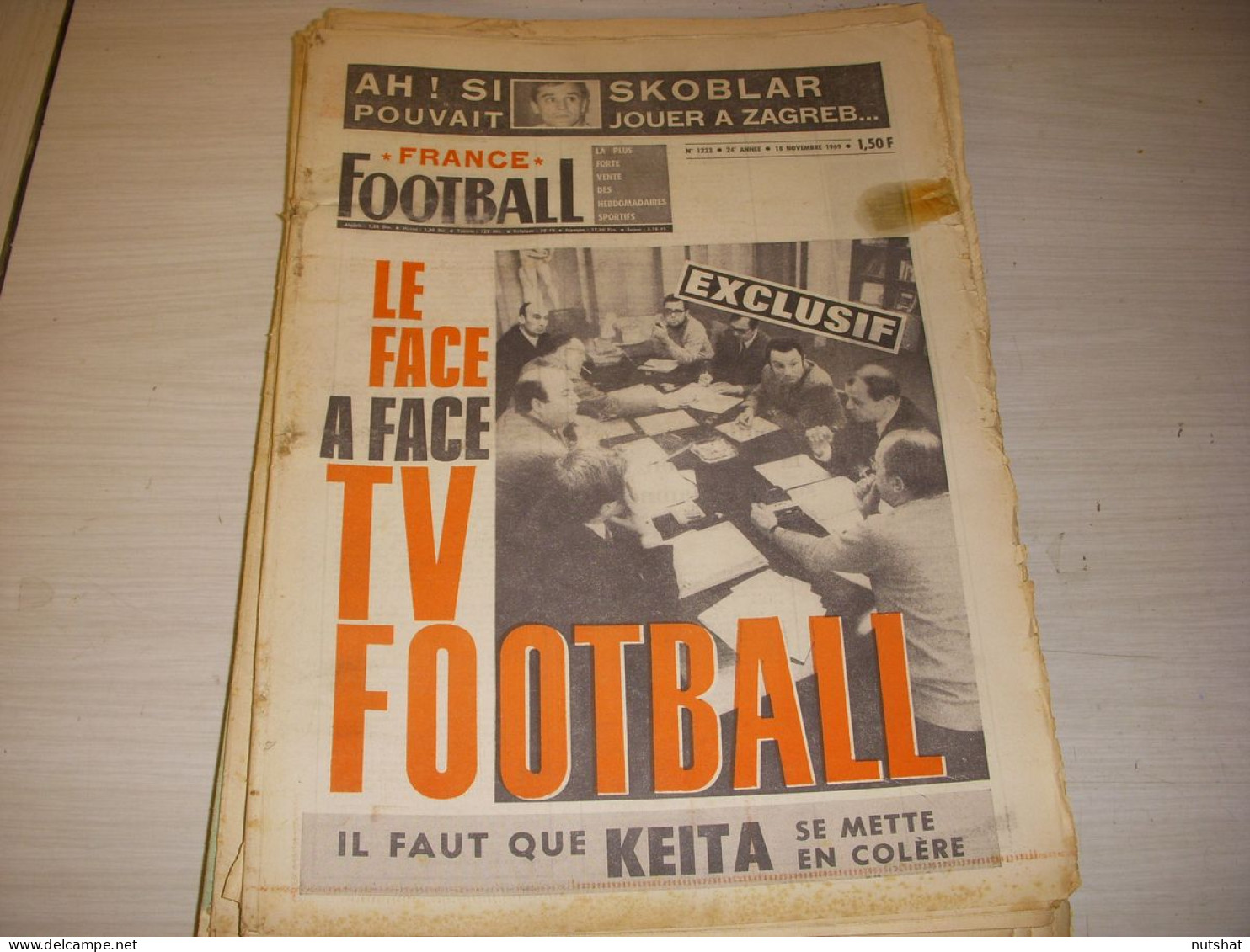 FRANCE FOOTBALL 1233 18.11.1969 TV Et FOOT SKOBLAR KEITA RIVERA ROUMANIE CELTIC - Other & Unclassified