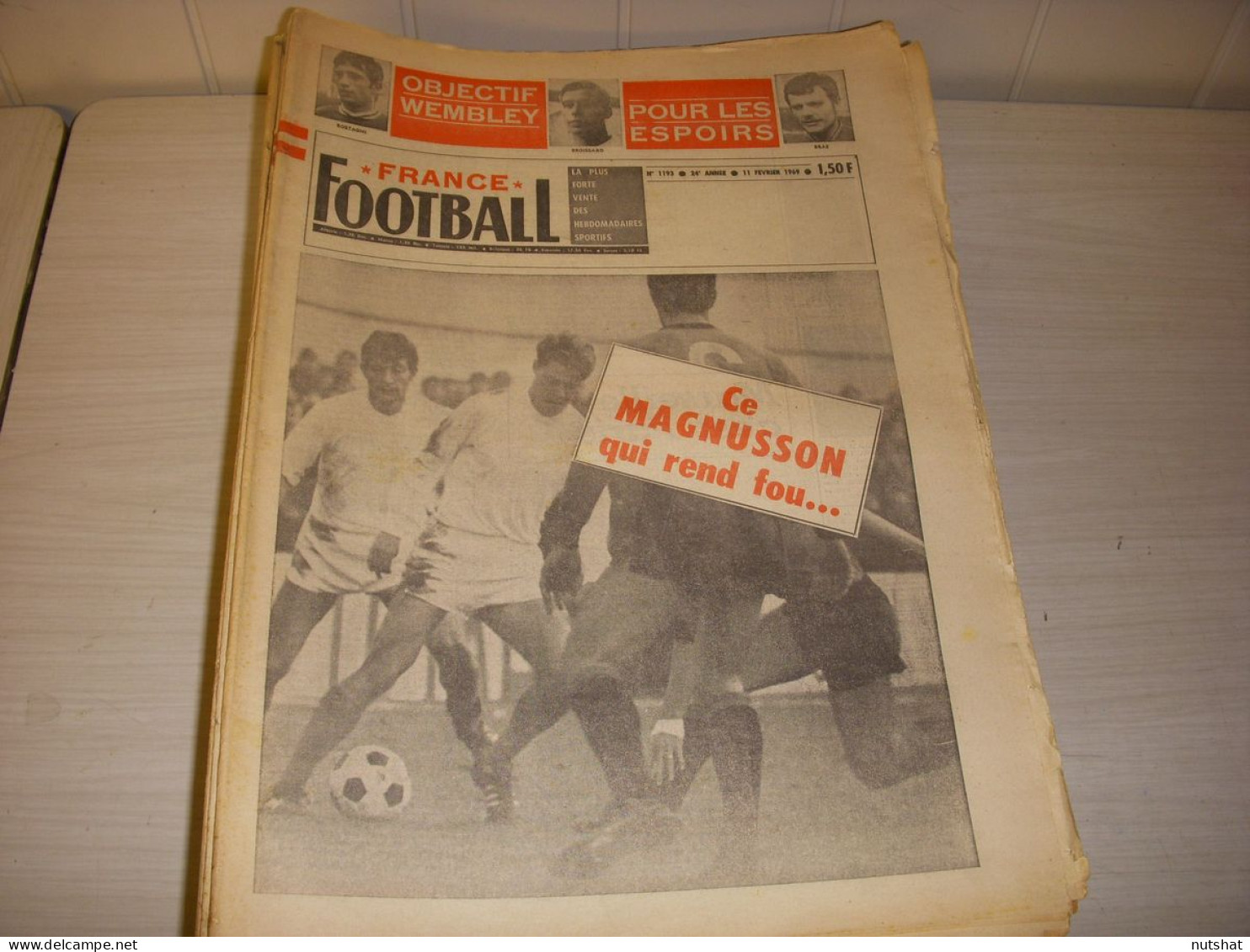 FRANCE FOOTBALL 1193 11.02.1969 OM MAGNUSSON FRANCE ESPOIRS ROSTAGNI REVELLI - Autres & Non Classés