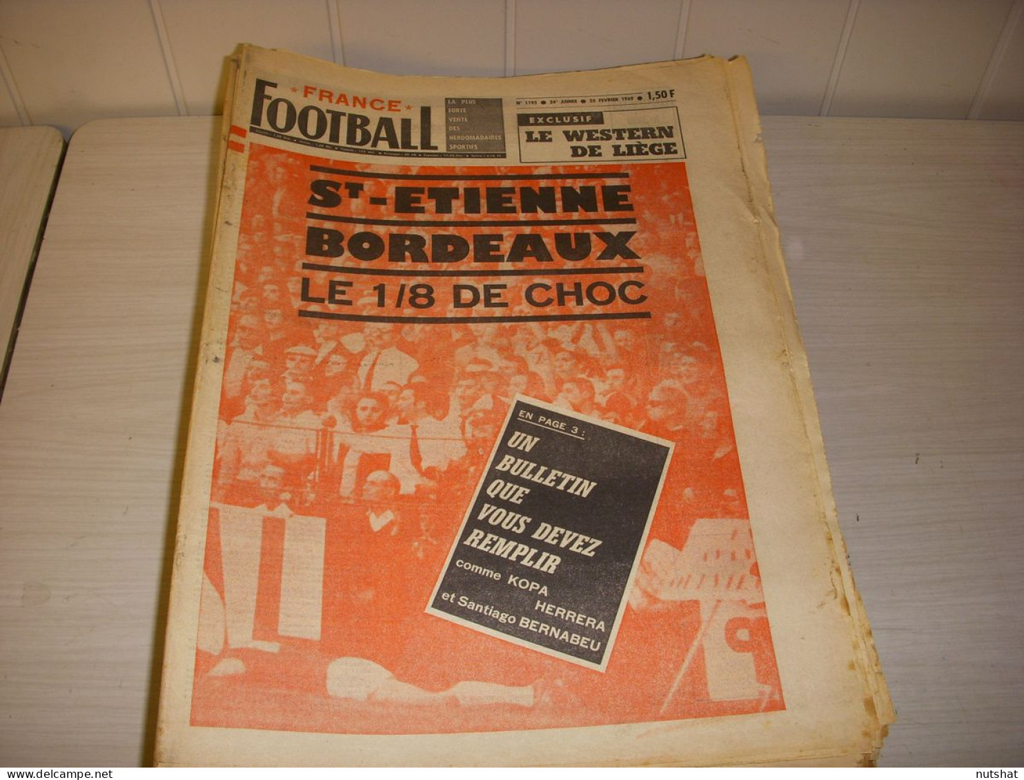 FRANCE FOOTBALL 1195 25.02.1969 COUPE St ETIENNE BORDEAUX BENFICA Contre AJAX - Andere & Zonder Classificatie