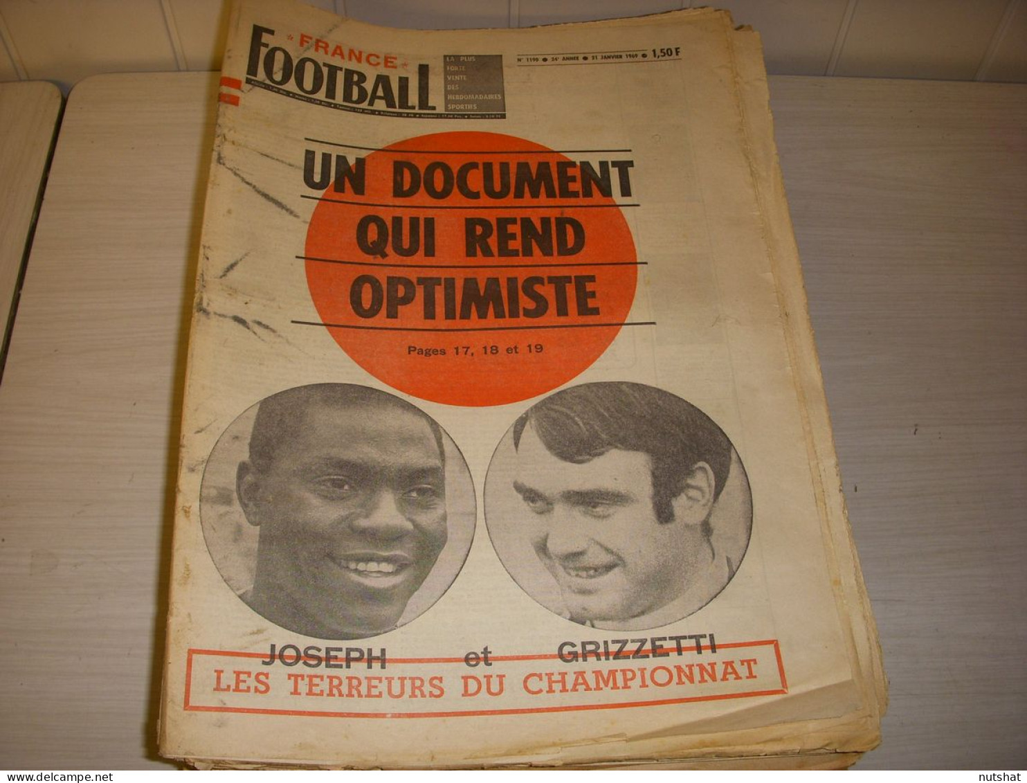 FRANCE FOOTBALL 1190 21.01.1969 FRANCE JUNIORS 1969 Le FOOT ANGLAIS GRIZZETTI  - Autres & Non Classés