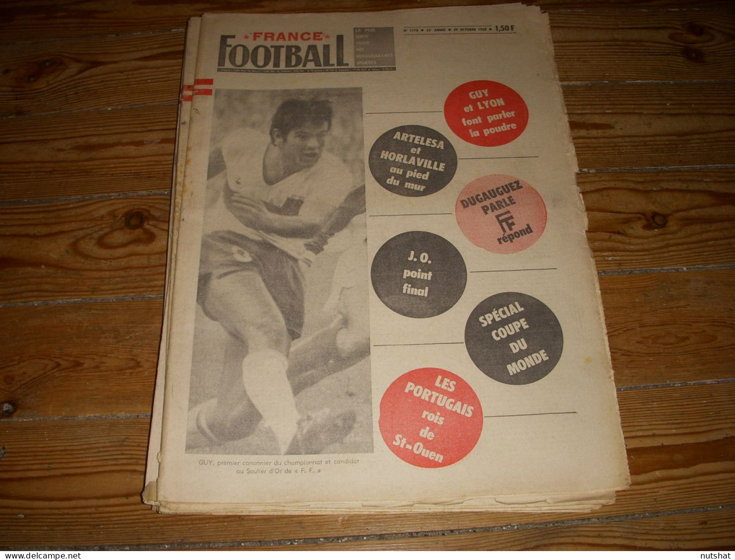 FRANCE FOOTBALL 1178 29.10.1968 PELE Daniel HORLAVILLE Marcel ARTELESA  - Andere & Zonder Classificatie