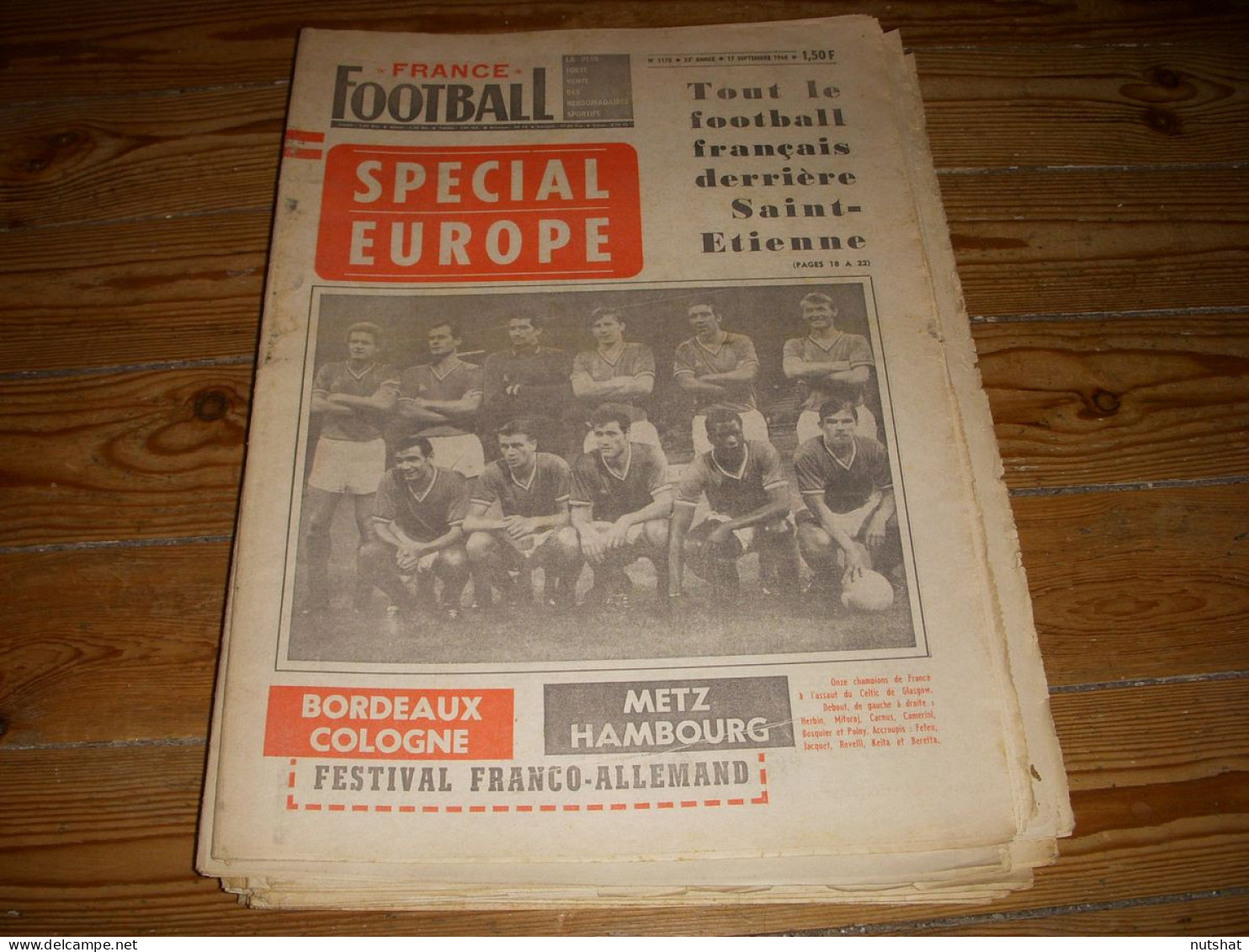 FRANCE FOOTBALL 1172 17.09.1968 PHOTO St ETIENNE CELTIC GLASGOW JUVENTUS MILAN - Other & Unclassified