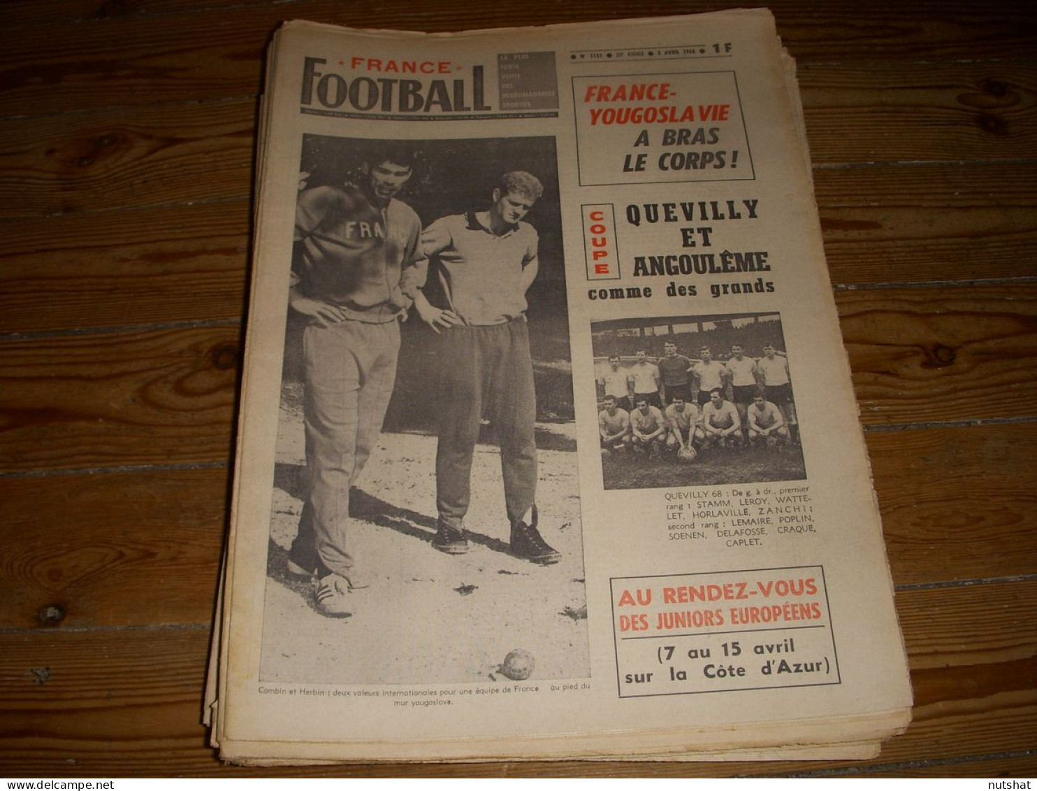 FRANCE FOOTBALL 1151 02.04.1968 QUEVILLY Nestor COMBIN FRANCE LUXEMBOURG SETIF - Autres & Non Classés