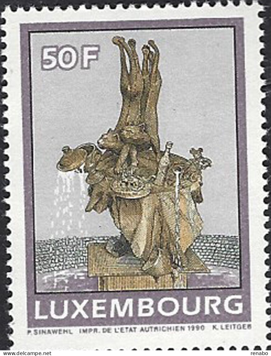 Luxembourg, Lussemburgo 1990; Fountains With Sculptures, Complete Series. CATS. - Domestic Cats