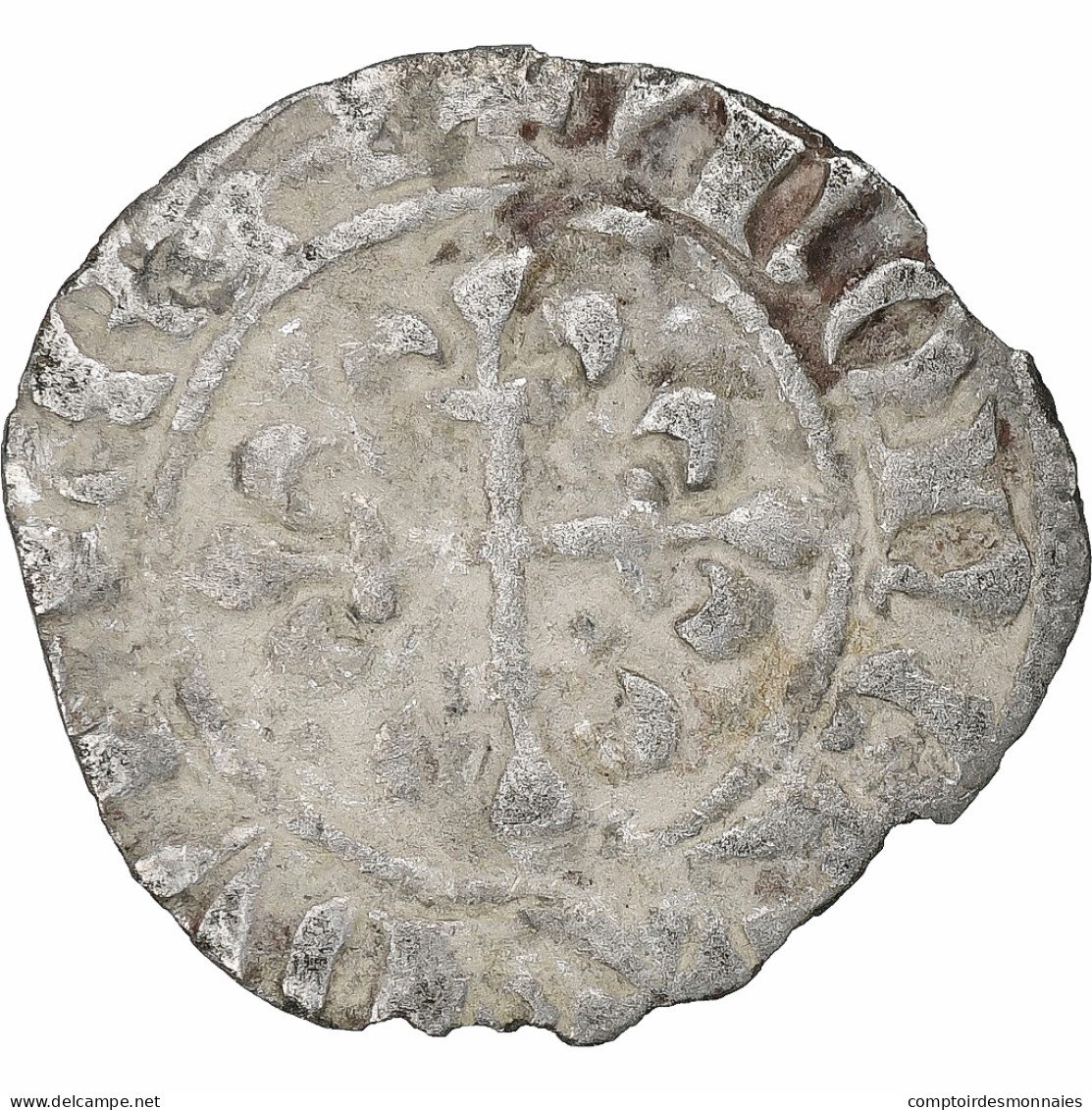 France, Charles IV, Double Parisis, 1323-1328, Billon, TB+, Duplessy:244b - 1322-1328 Carlo IV Di Francia Il Bello