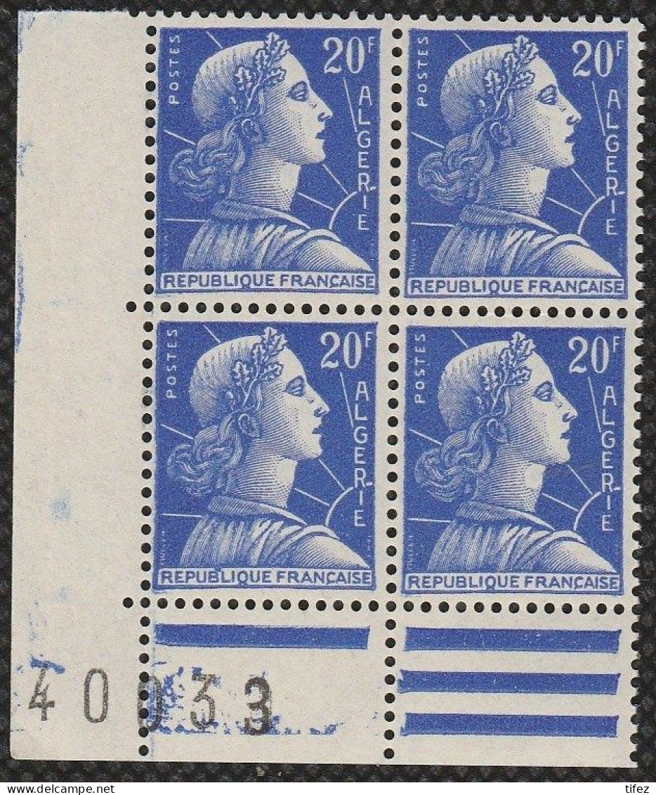 Année 1957-N°349 Neuf**MNH :  Marianne De Muller : Bloc De 4  (gb-1) - Unused Stamps