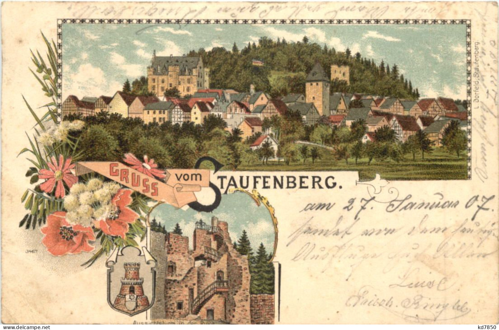 Gruss Vom Staufenberg - Litho - Giessen