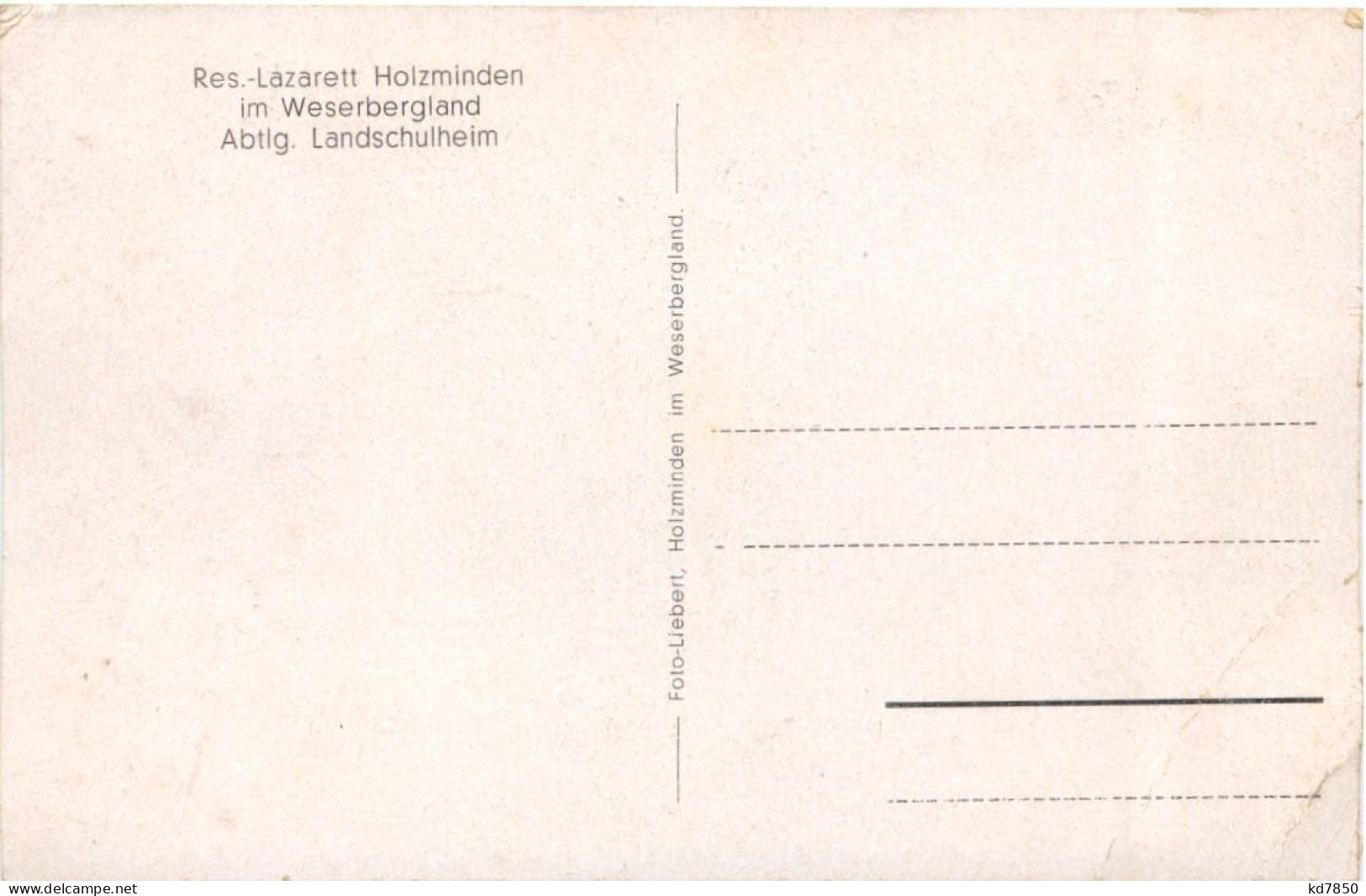 Res.-Lazarett Holzminden Im Weserbergland - Holzminden