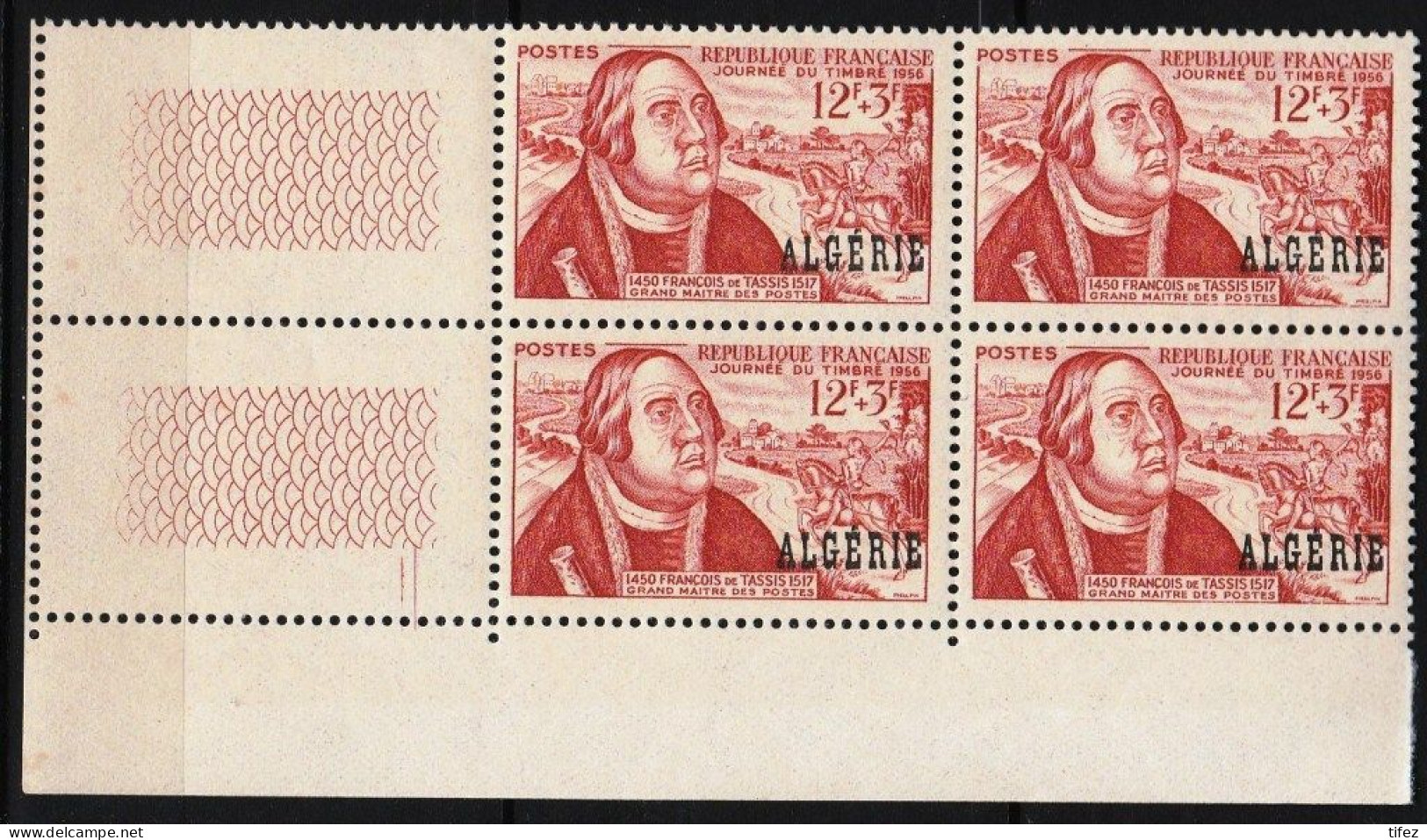 Année 1956-N°333 Neuf**MNH : Journée Du Timbre : François De TASSIS / Bloc De 4 (gb) - Unused Stamps