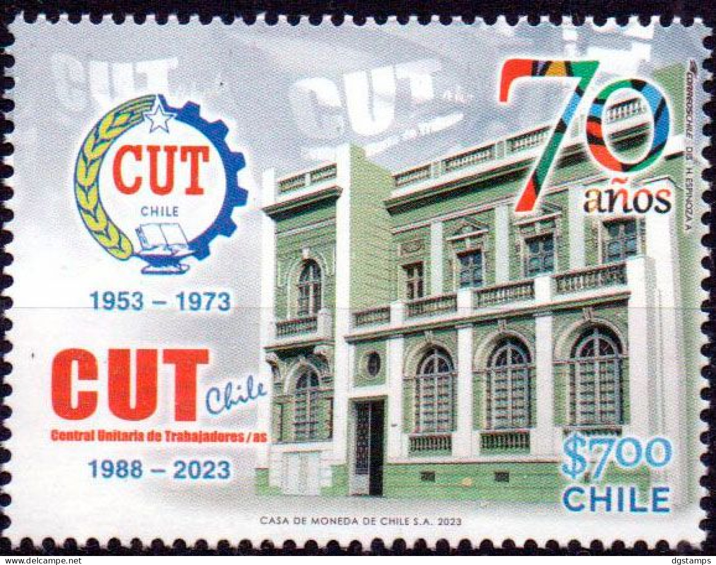 Chile 2023 ** 70 Years Unitary Central Of Workers Of Chile. Architecture. - Chili