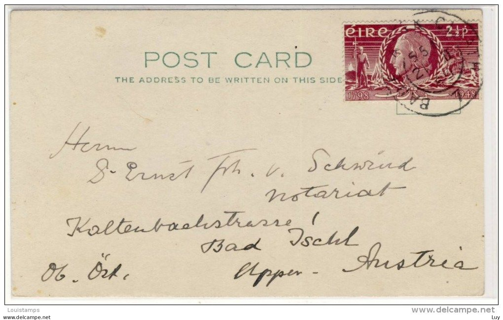 Irland - Postcard - 20.2.1949 - Refb4 - Cartas & Documentos