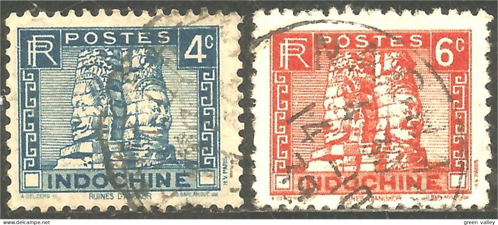 379 Indochine Bayon Angkor (f3-CHI-135) - Used Stamps