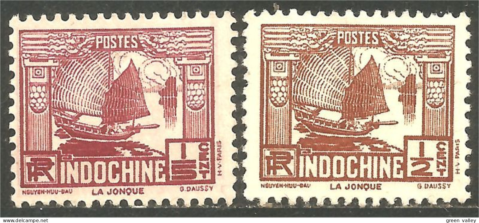 379 Indochine Bateau Ship Boat Schiff Jonque Junk MH * Neuf (f3-CHI-132) - Unused Stamps