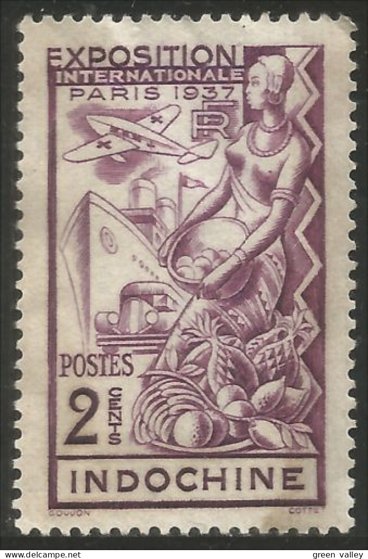 379 Indochine Exposition Paris 1937 Bateau Ship Avion Airplane Aereo (f3-CHI-125) - Unused Stamps