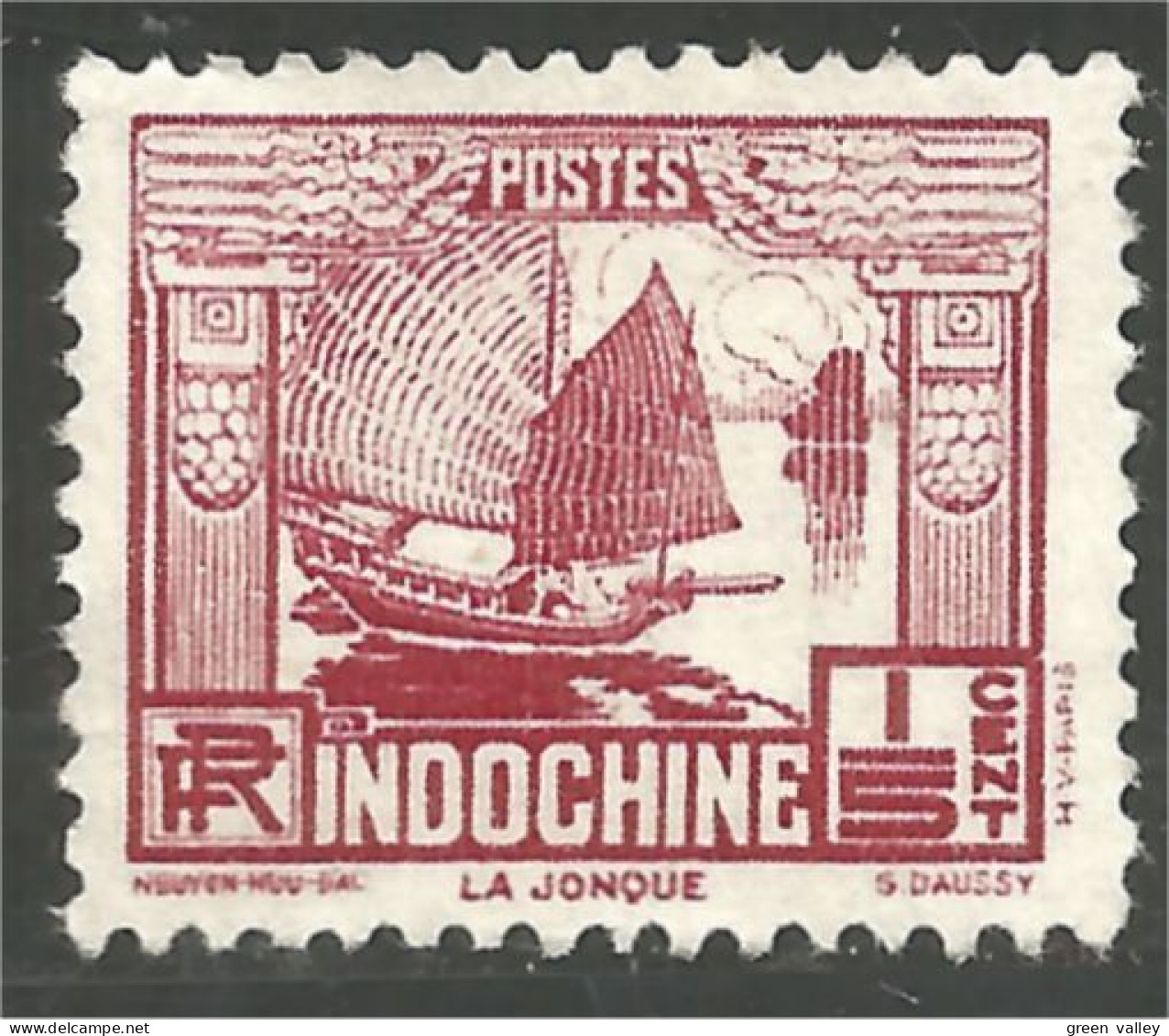 379 Indochine Bateau Jonque Junk Boat No Gum (f3-CHI-117) - Unused Stamps