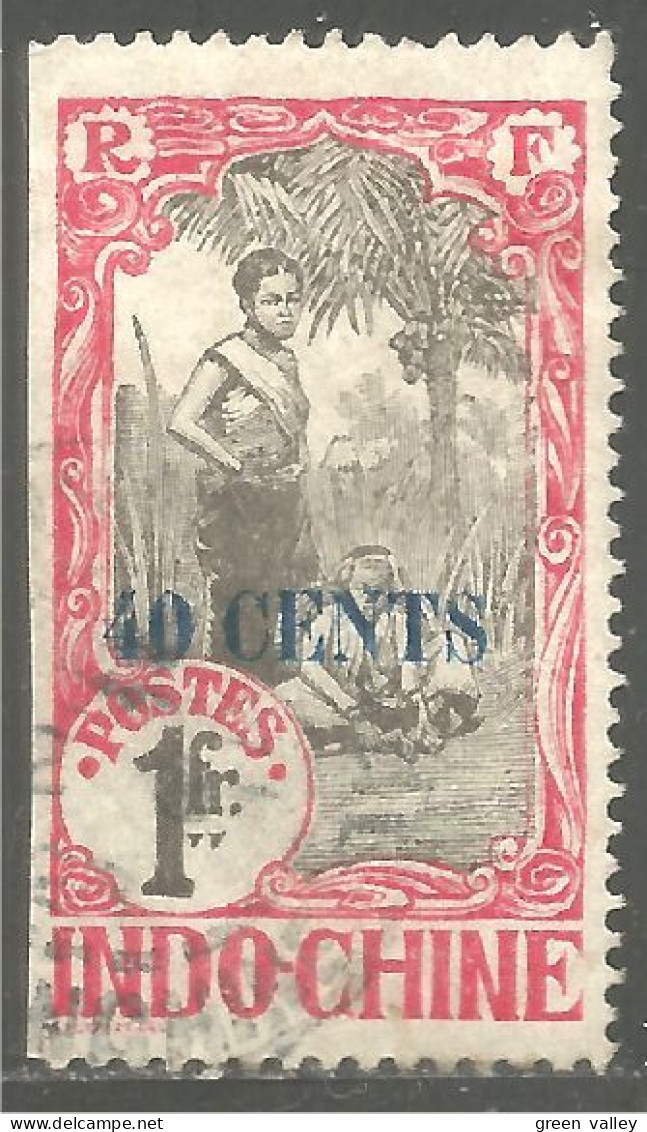 379 Indochine 40c Surcharge Femme Annamite Enfant (f3-CHI-110) - Used Stamps