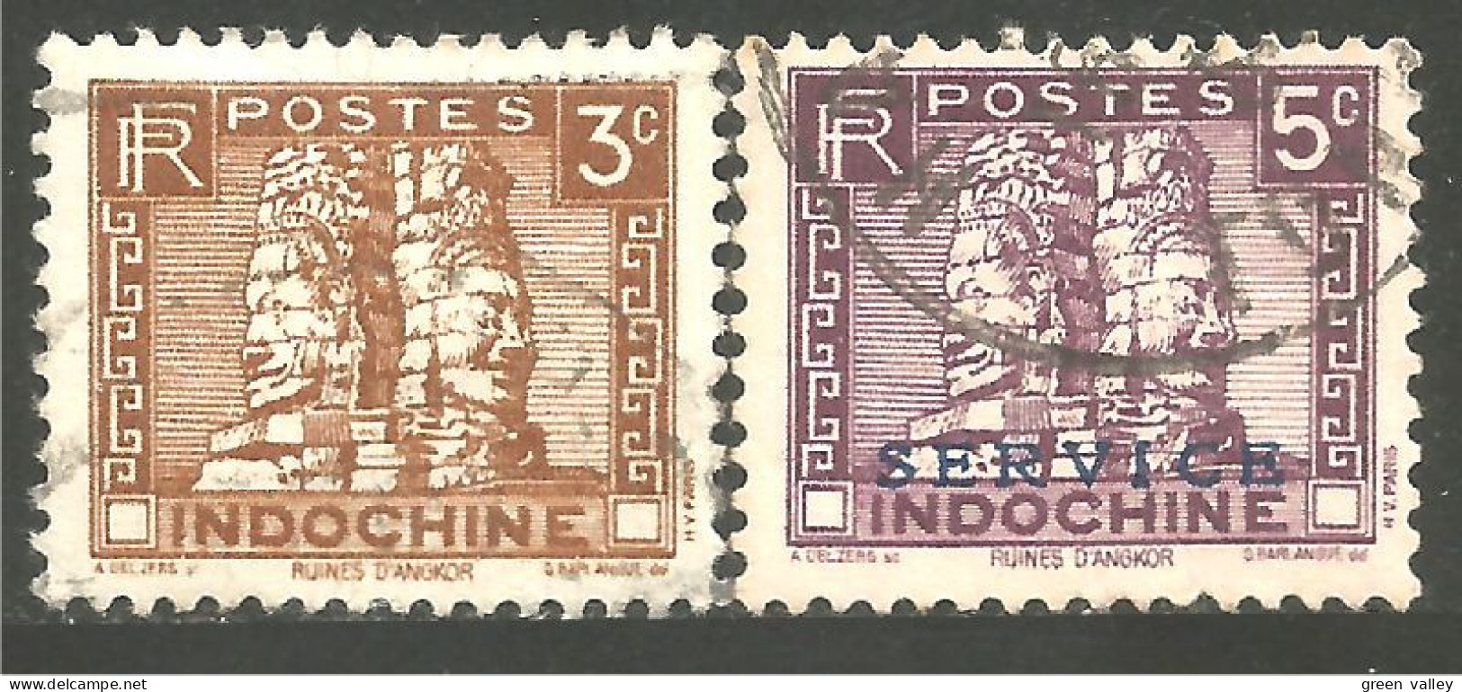 379 Indochine Bayon Angkor (f3-CHI-93) - Oblitérés