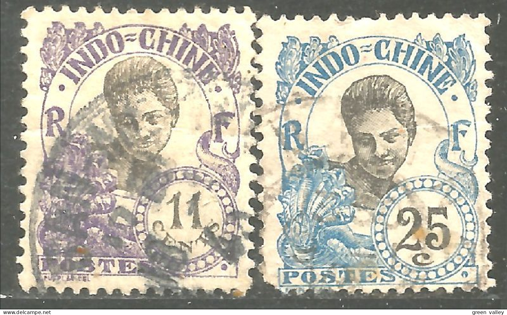 379 Indochine 1907 Femme Cambodgienne Woman (f3-CHI-100) - Used Stamps
