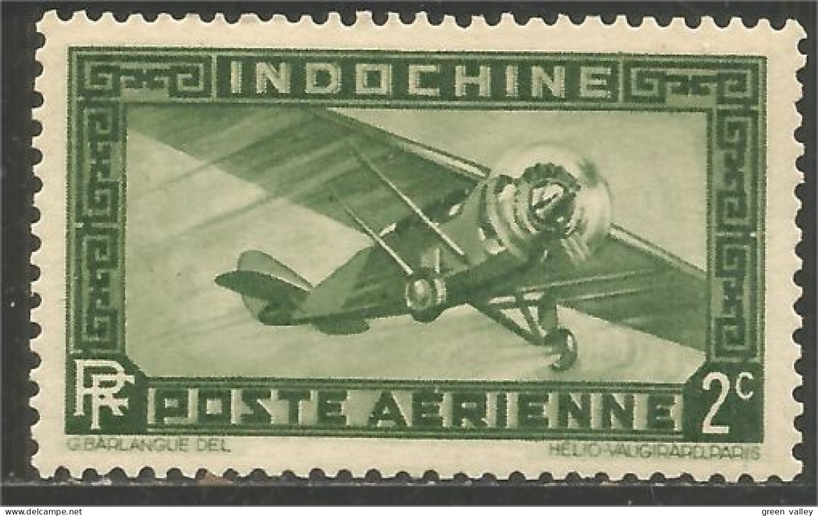 379 Indochine 2c Avion Airplane Fleugzug Aereo 1949 MNH ** Neuf (f3-CHI-69) - Aerei