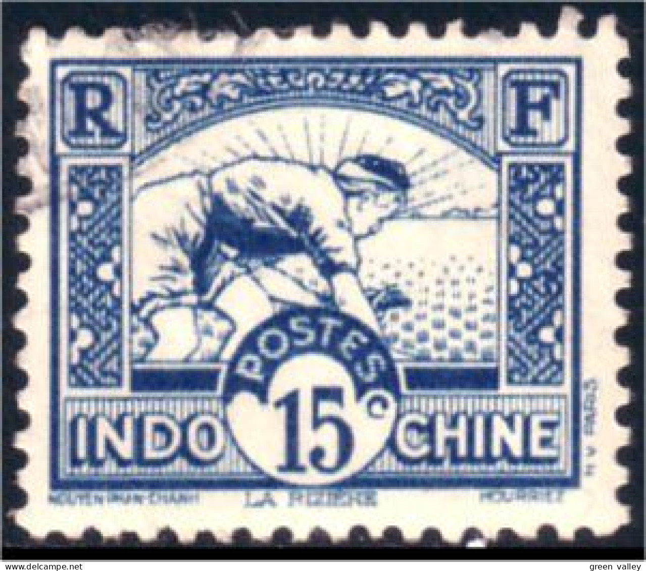 379 Indochine 15c Riziere Rice Field (f3-CHI-46) - Agricultura