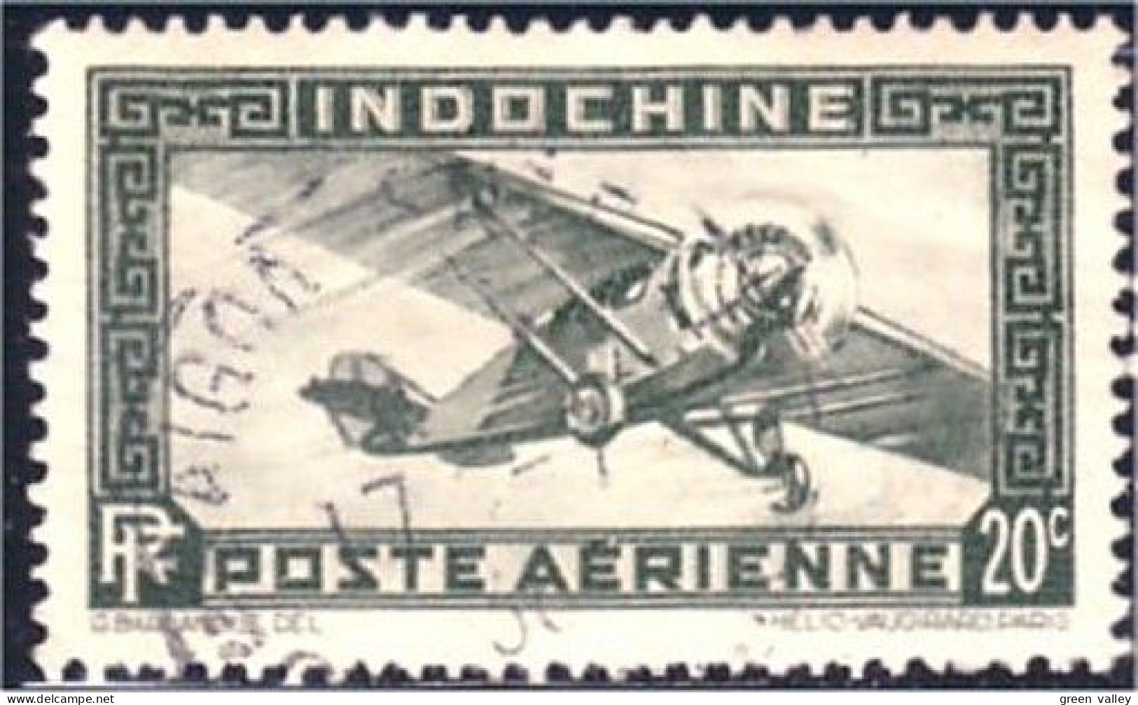 379 Indochine 20c Avion Airplane Fleugzug Aereo 1949 (f3-CHI-54) - Aerei