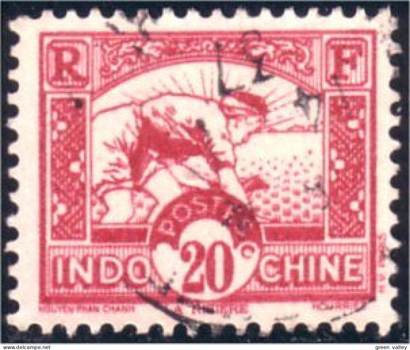 379 Indochine 20c Riziere Rice Field (f3-CHI-51) - Agricultura