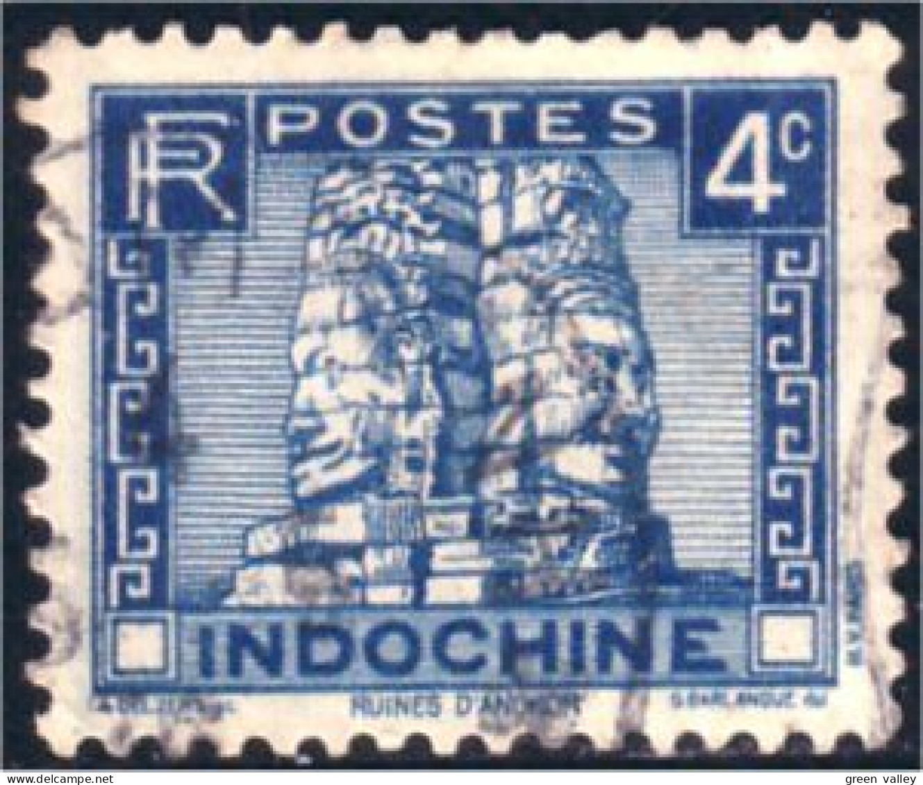 379 Indochine 4c Bayon D'Angkor (f3-CHI-45) - Oblitérés