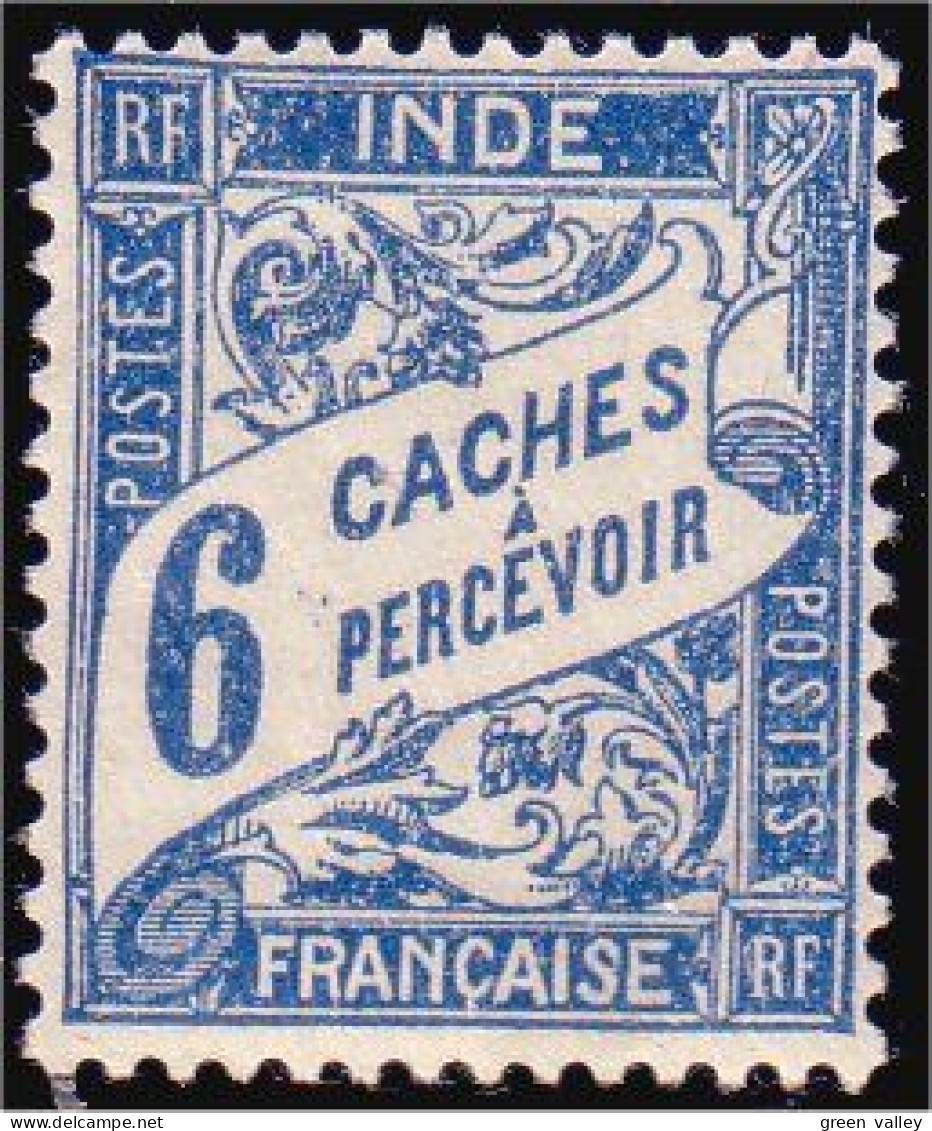 378 Inde Francaise Taxe 6 Ca MH * Neuf (f3-EIN-81) - Unused Stamps