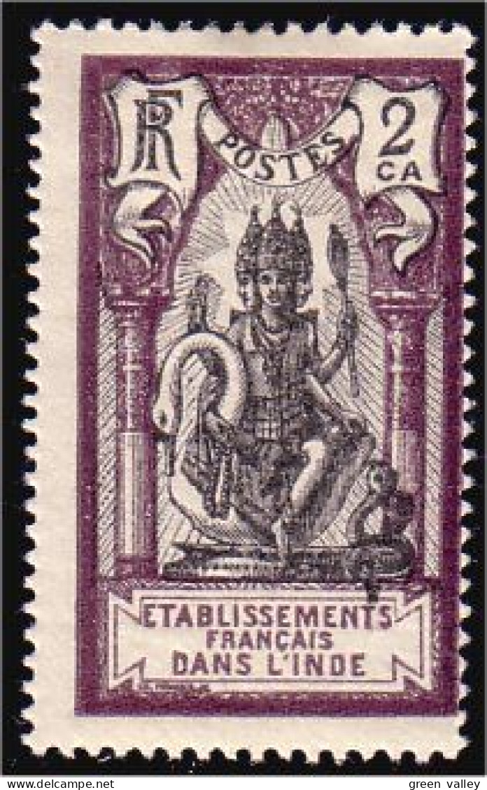 378 Inde Francaise 2 Ca MH * Neuf (f3-EIN-44) - Ongebruikt