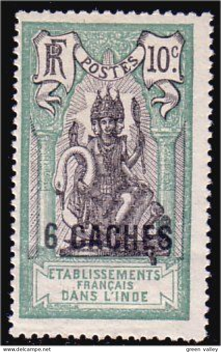 378 Inde Francaise Surcharge 6 Caches MH * Neuf Defaut (f3-EIN-41) - Unused Stamps