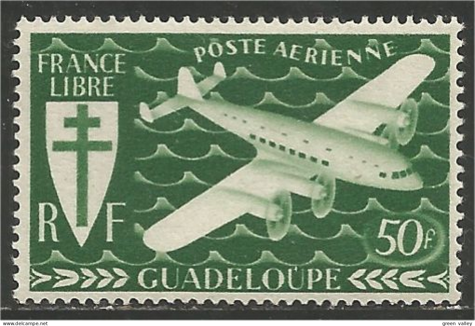 377 Guadeloupe 50f Série De Londres Avion Airplane Aereo Fluzeug MNH ** Neuf (f3-GUA-66) - Neufs