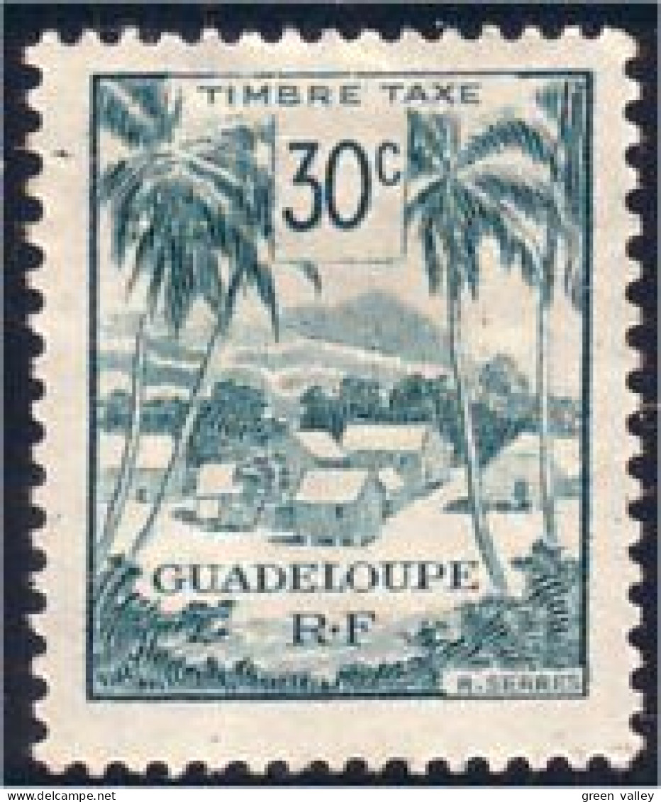 377 Guadeloupe 30c Arbres Palmiers Palm Trees MH * Neuf (f3-GUA-20b) - Trees