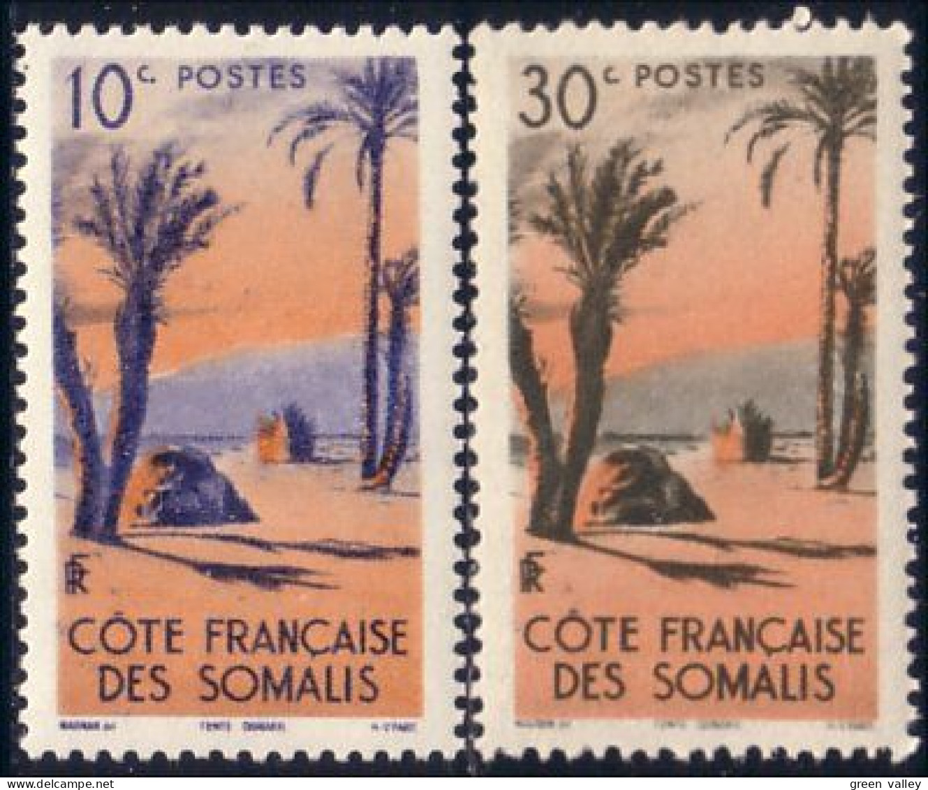 375 Cote Des Somalis Palmiers Palm Trees MH * Neuf (f3-CDS-19) - Trees