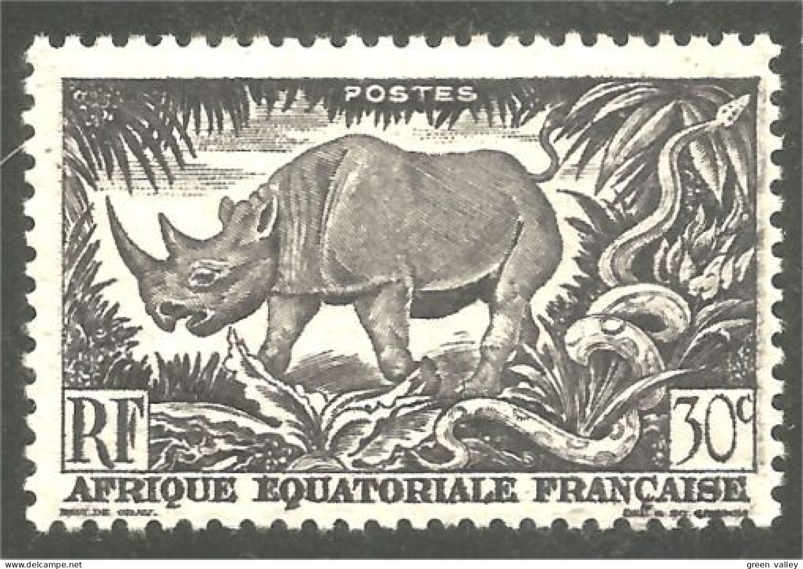 372 AEF Rhinoceros Nashorn Rinoceronte MH * Neuf (f3-AEF-366) - Rhinoceros