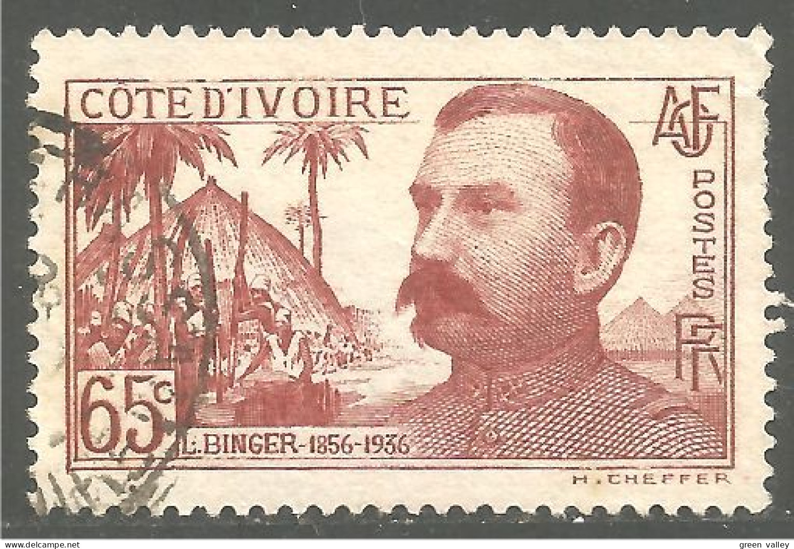 372 AOF Cote Ivoire Louis Binger Explorateur Explorer (f3-AEF-324) - Used Stamps