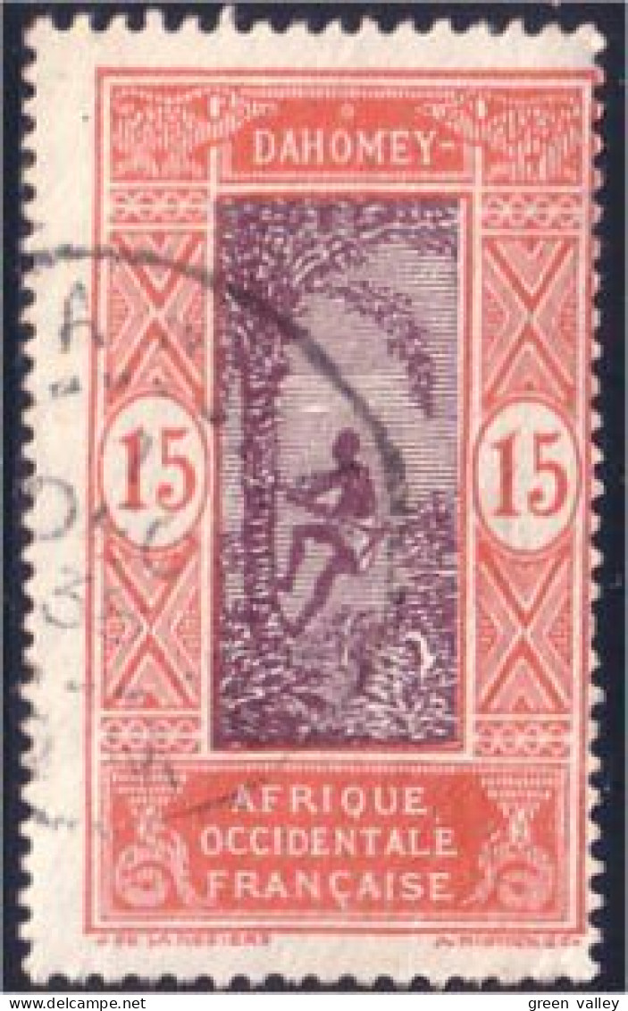 372 AOF Dahomey 15c Cocotiers Coconuts Belle Obliteration (f3-AEF-188) - Arbres