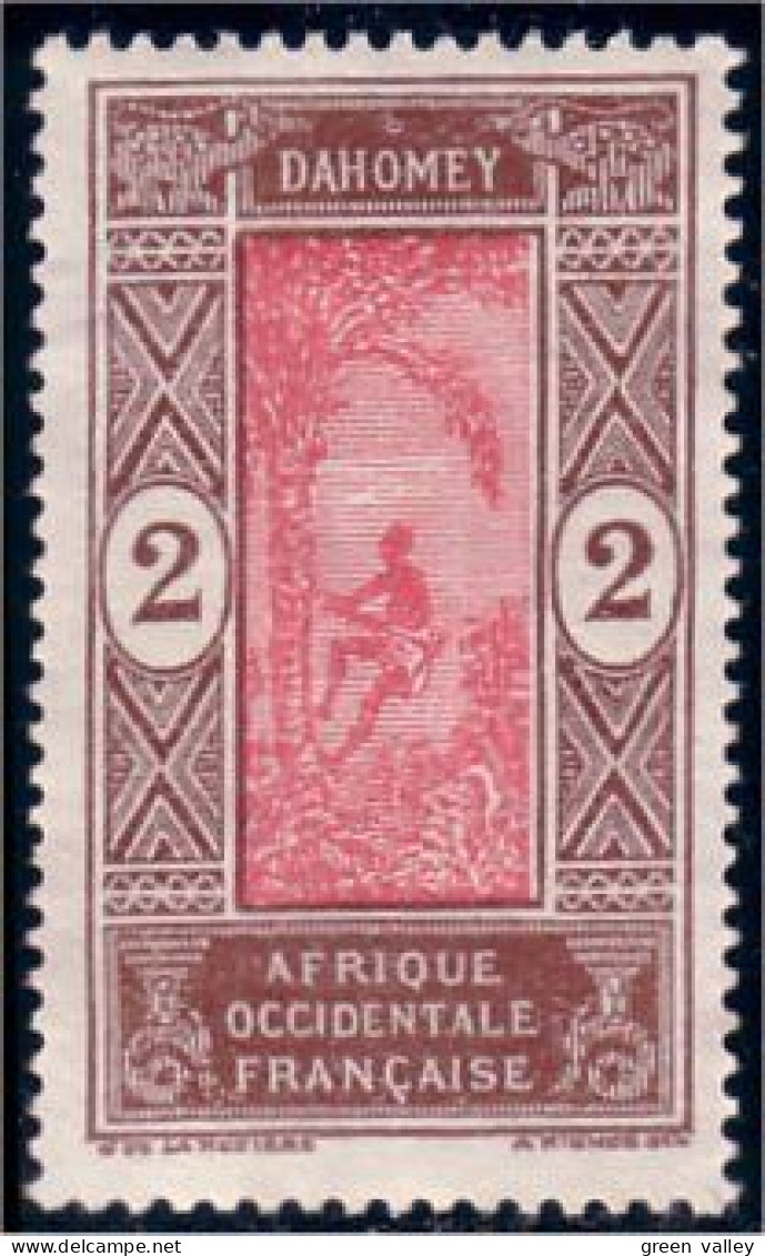 372 AOF 2c Dahomey Cocotier Sans Gomme (f3-AEF-121) - Trees