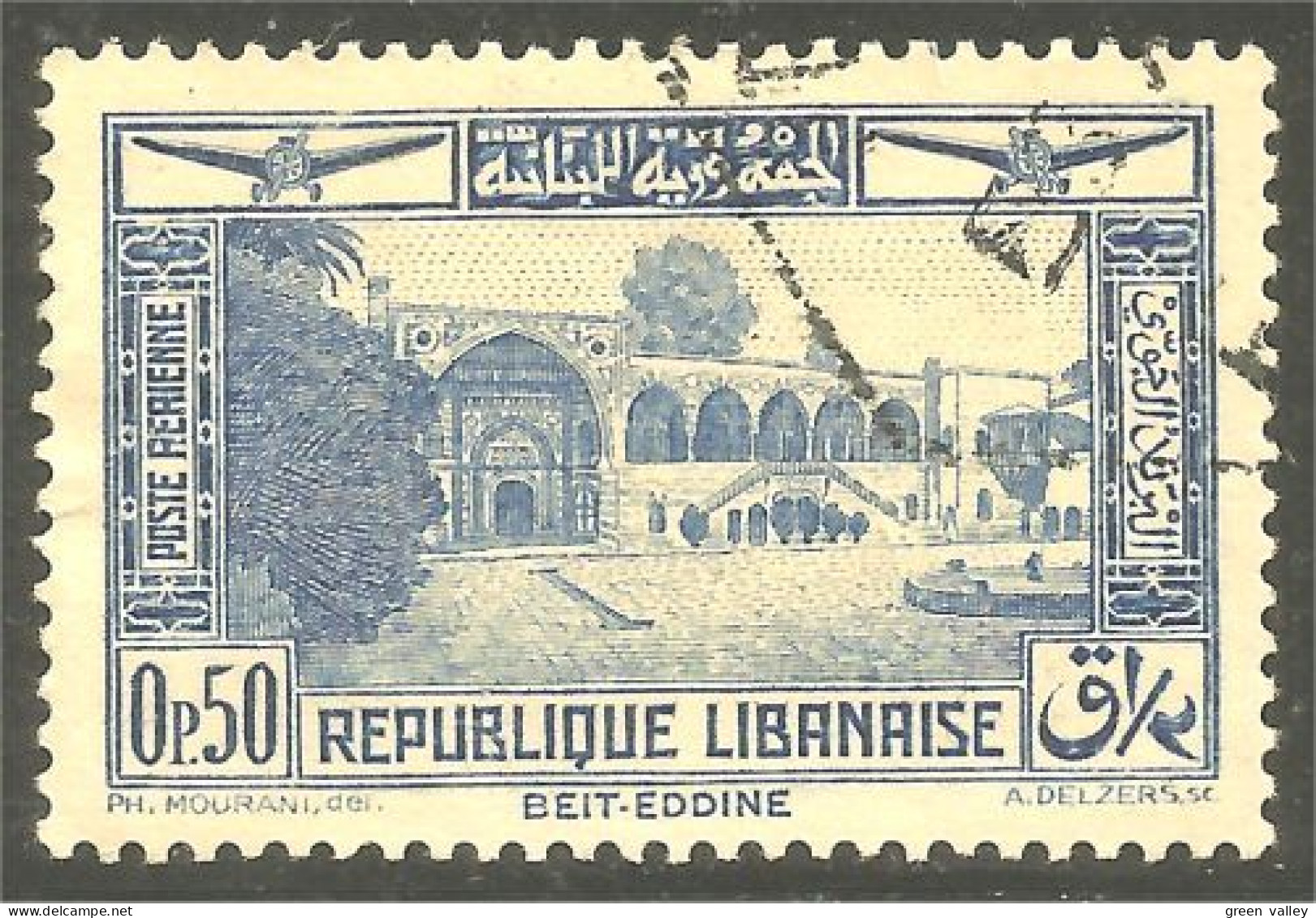 371 Grand Liban 1937 Aérien Beit-Eddine (f3-ALA-53b) - Used Stamps