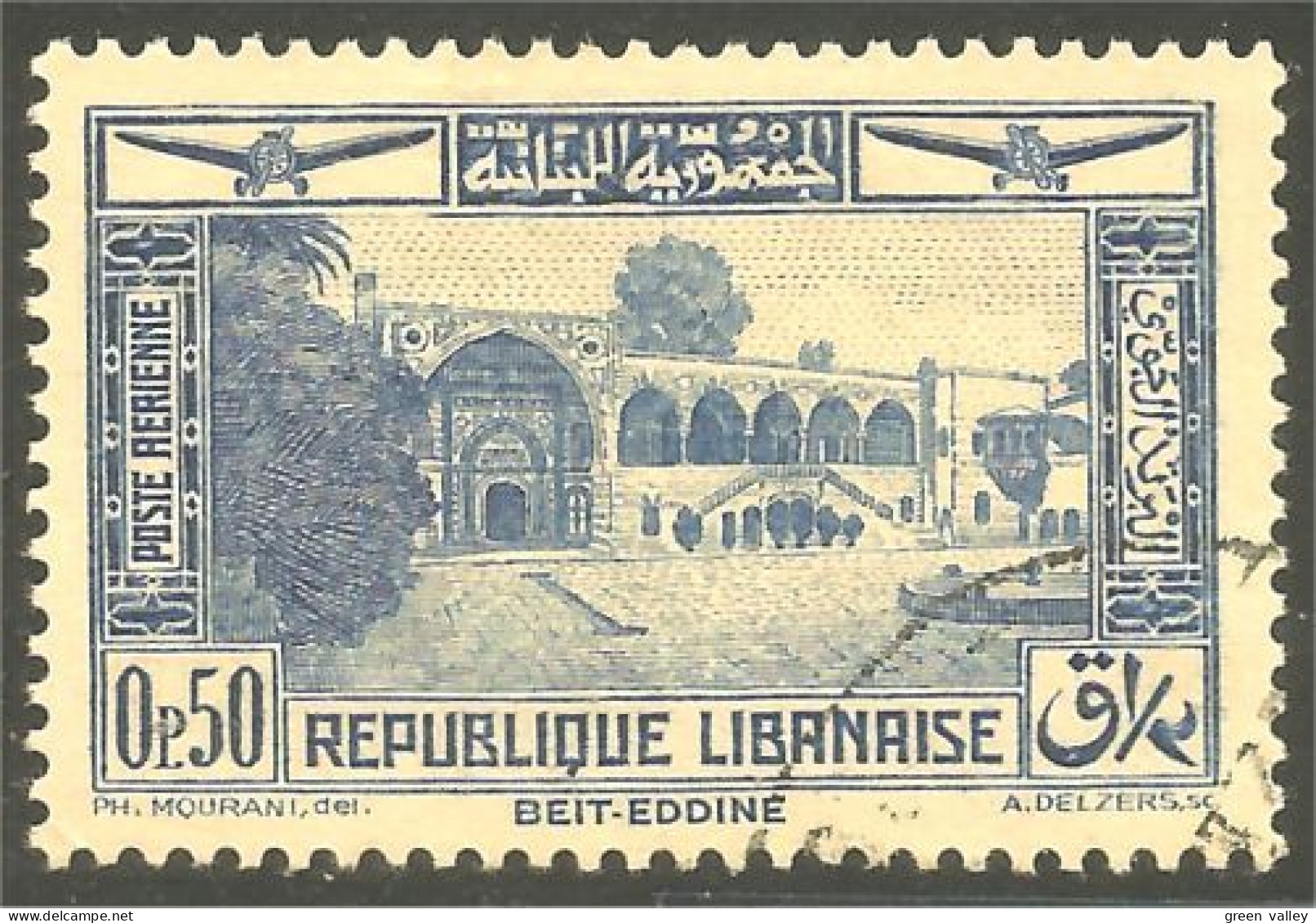 371 Grand Liban 1937 Aérien Beit-Eddine (f3-ALA-53a) - Used Stamps
