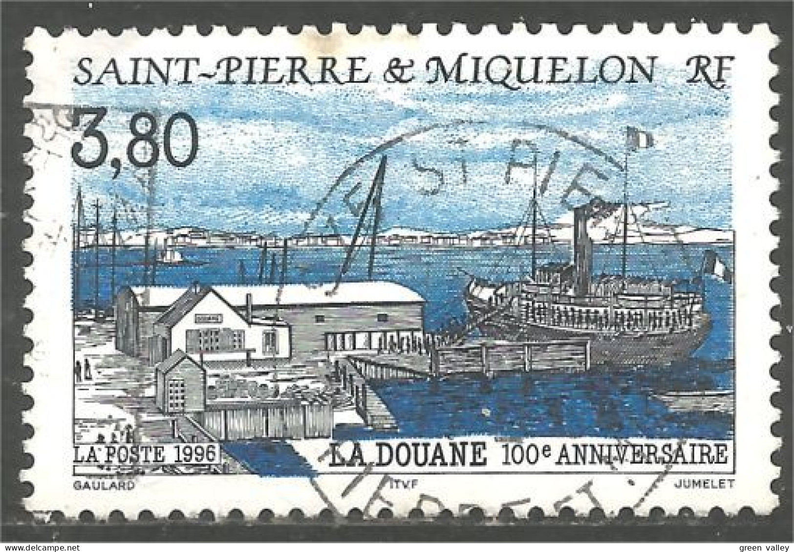 390 St-Pierre Miquelon 1996 Douane Customs Passagers Bateau Boat Ship (f3-SPM-149) - Barche