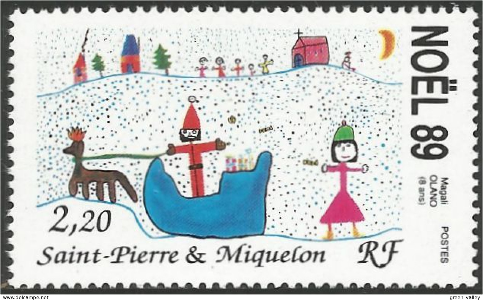 390 St-Pierre Miquelon Père Noel Santa Claus MNH ** Neuf (f3-SPM-115) - Christmas