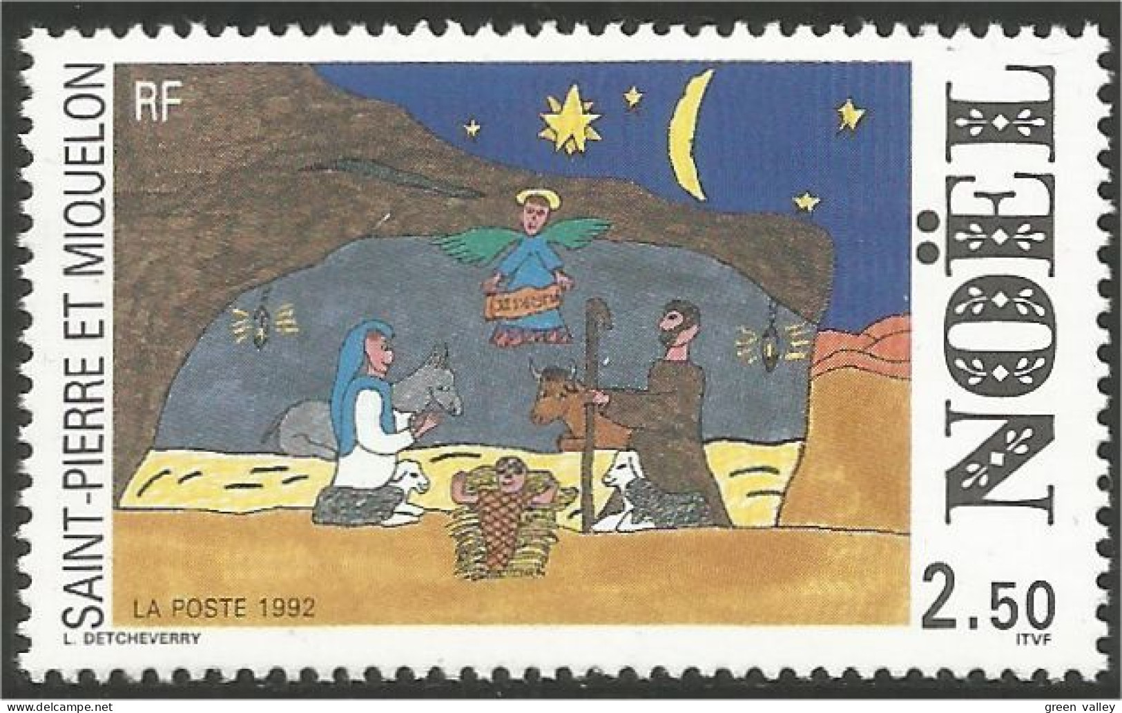 390 St-Pierre Miquelon Crèche Noel Christmas Crib MNH ** Neuf (f3-SPM-108) - Weihnachten