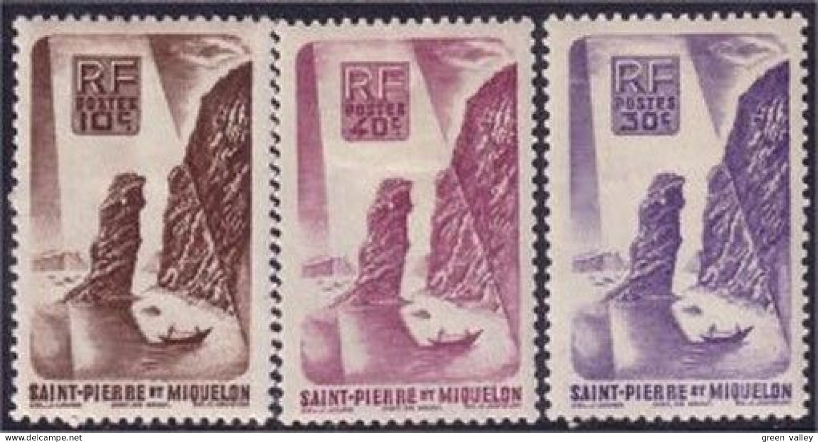 390 St-Pierre Miquelon Roc Langlade Rock MH * Neuf (f3-SPM-99) - Unused Stamps